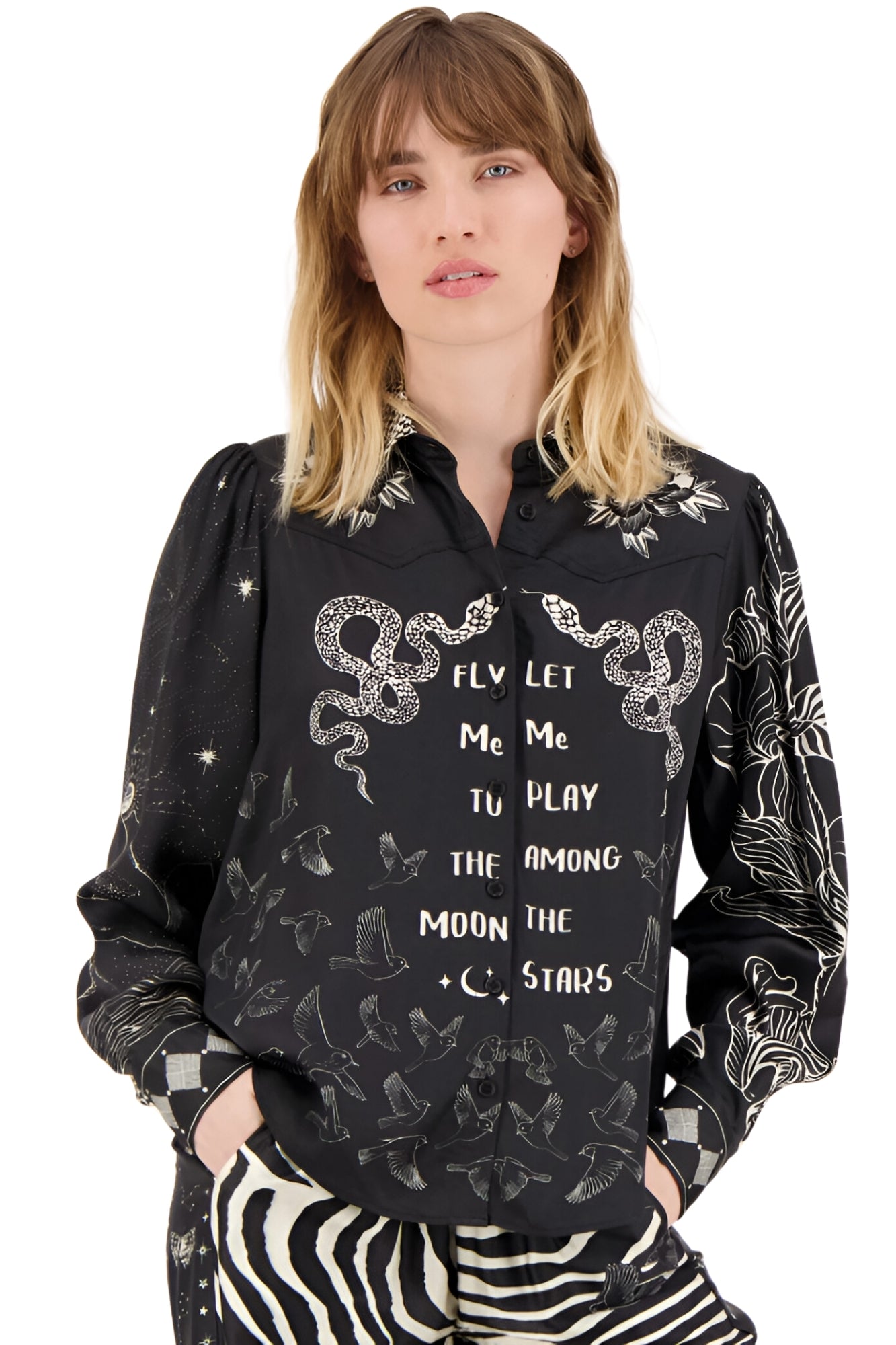 GRACE CROPPED BLACK MAGIC SHIRT