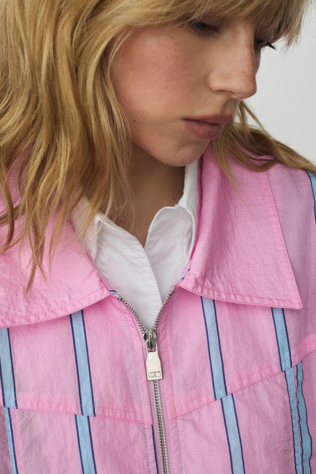 WATSON PINK STRIPED BOMBER JACKET