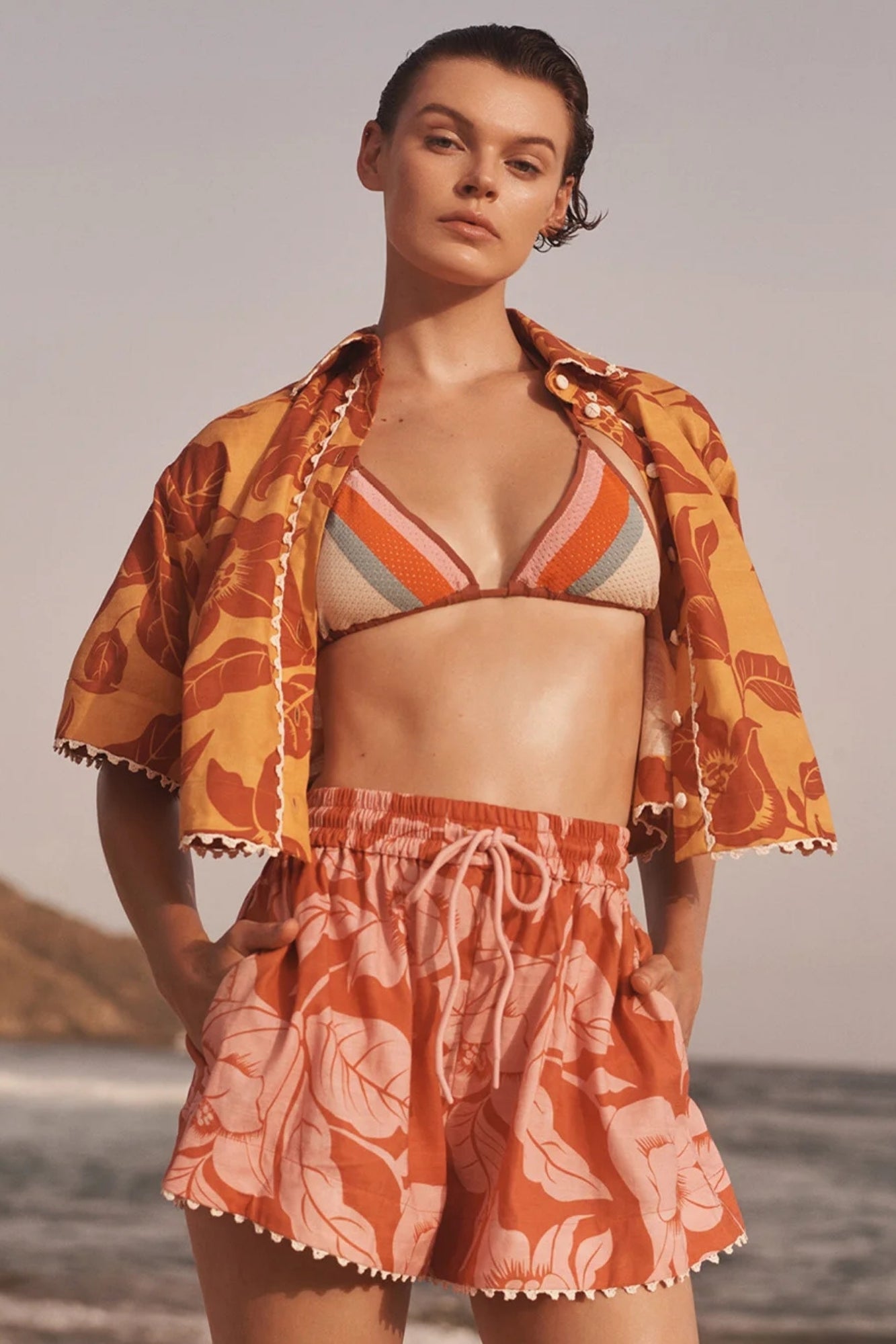 SUMMERLAND MESH STRIPE BIKINI