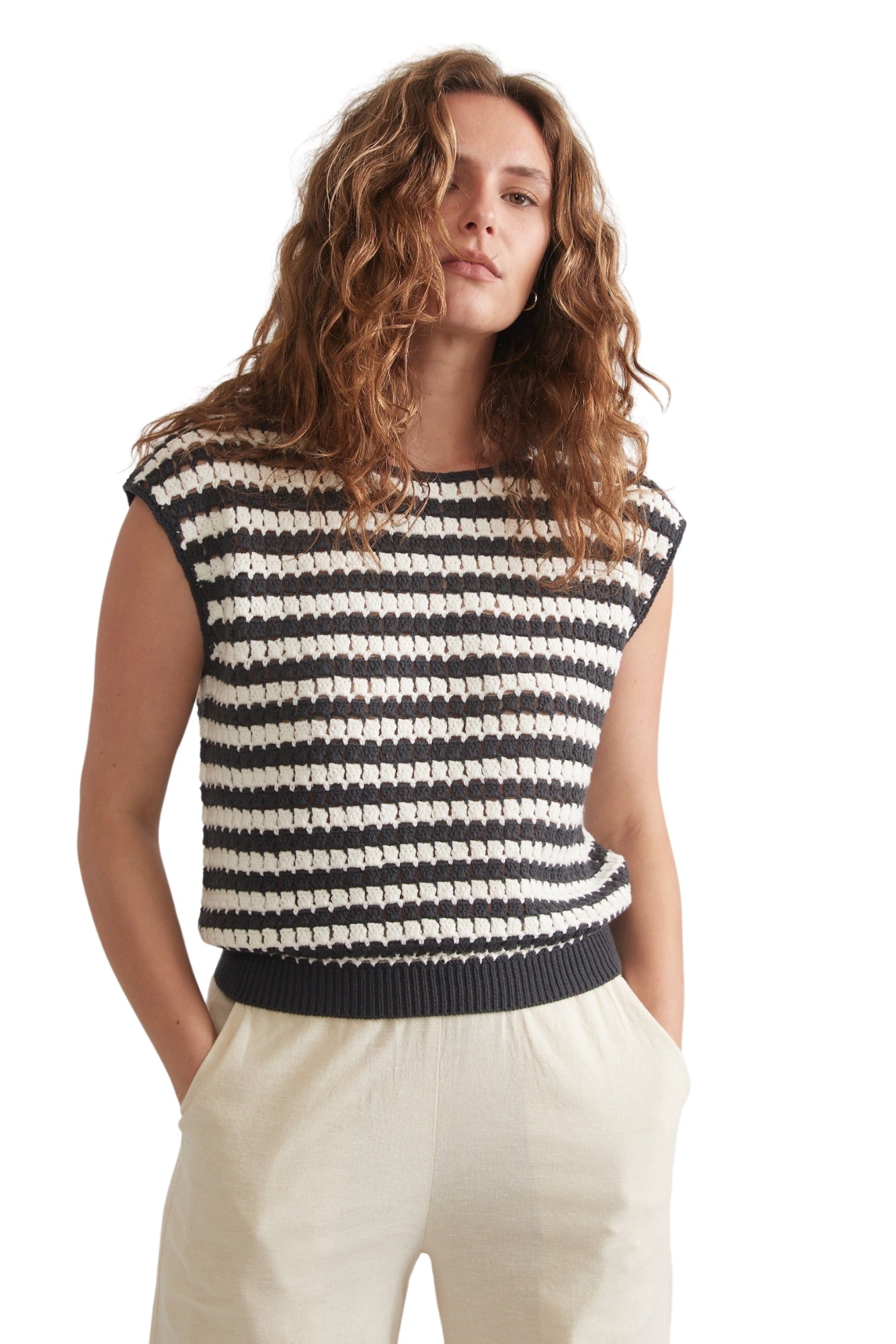 FAYE DOLMAN BLACK AND WHITE STRIPE TOP