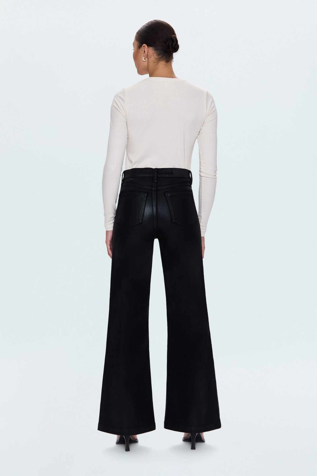 LANA HIGH RISE ULTRA COATED NOIR WIDE LEG