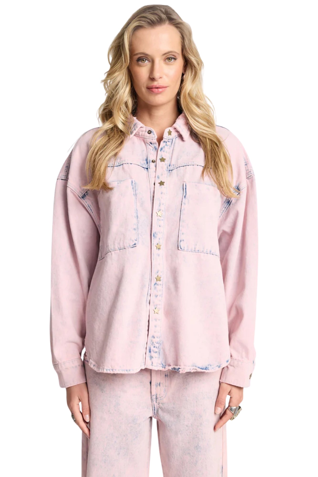STAR TEASER DARIA DENIM JACKET IN PINK HAZE