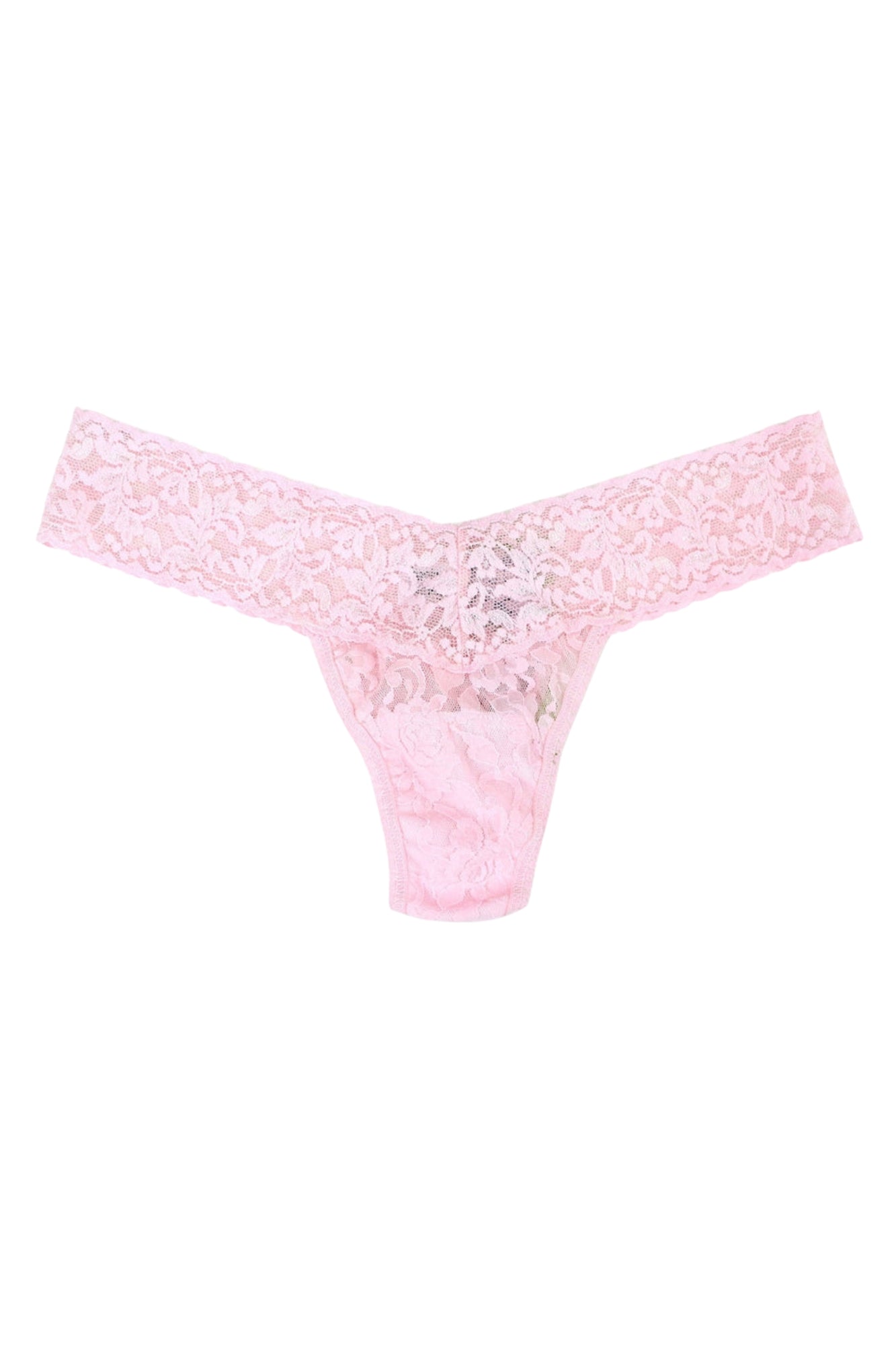 BLISS PINK SIGNATURE LACE LOWRISE THONG WRAPPED
