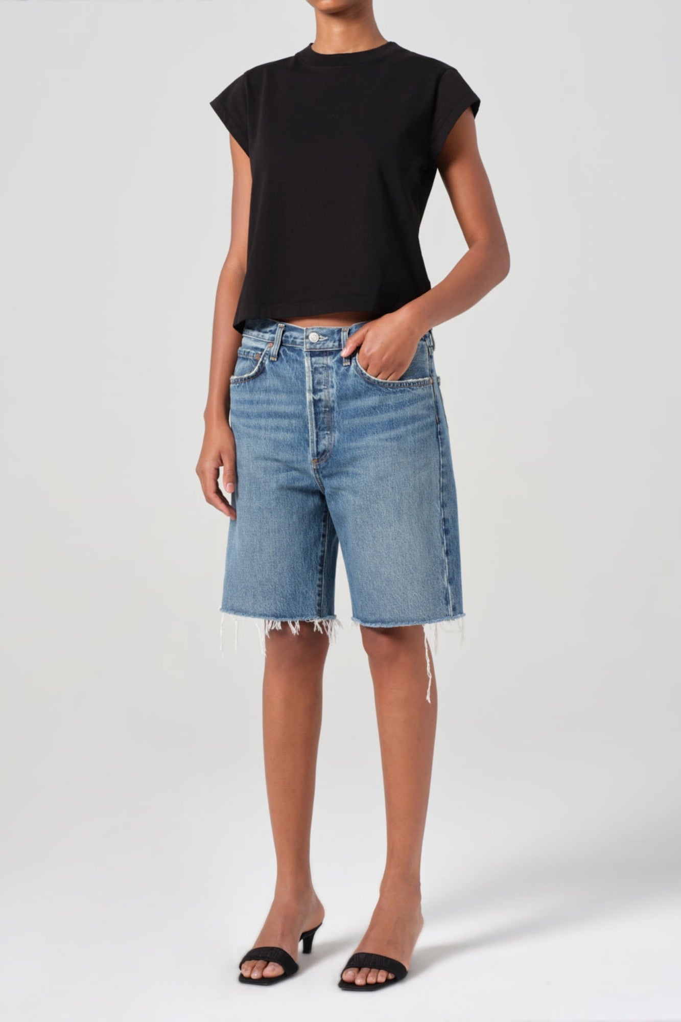 BRYCE CAP SLEEVE TEE BLACK