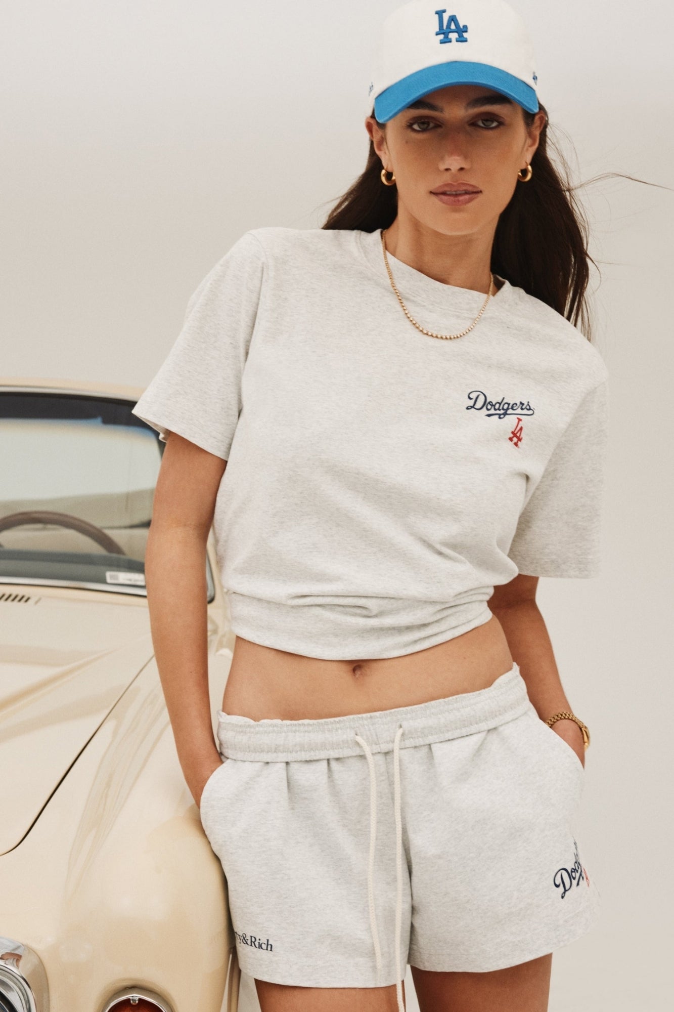 DODGERS SERIF HEATHER GRAY T-SHIRT