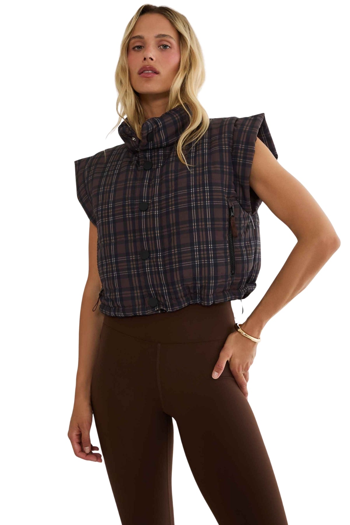 CANYON PUFFER VEST CHOCOLATE BAR PLAID