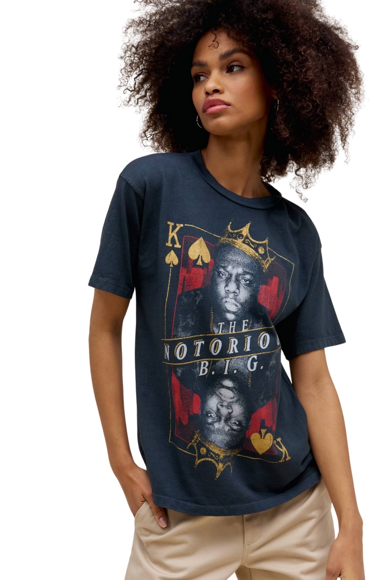 BIGGIE KING OF SPADES WEEKEND VINTAGE BLACK TEE