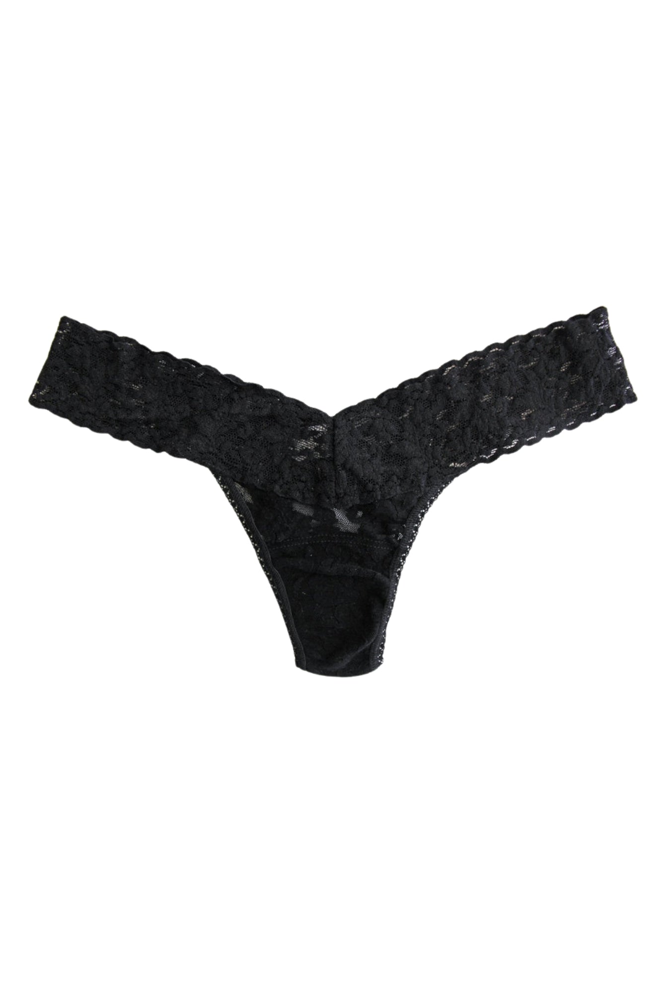 BLACK SIGNATURE LACE LOWRISE THONG WRAPPED