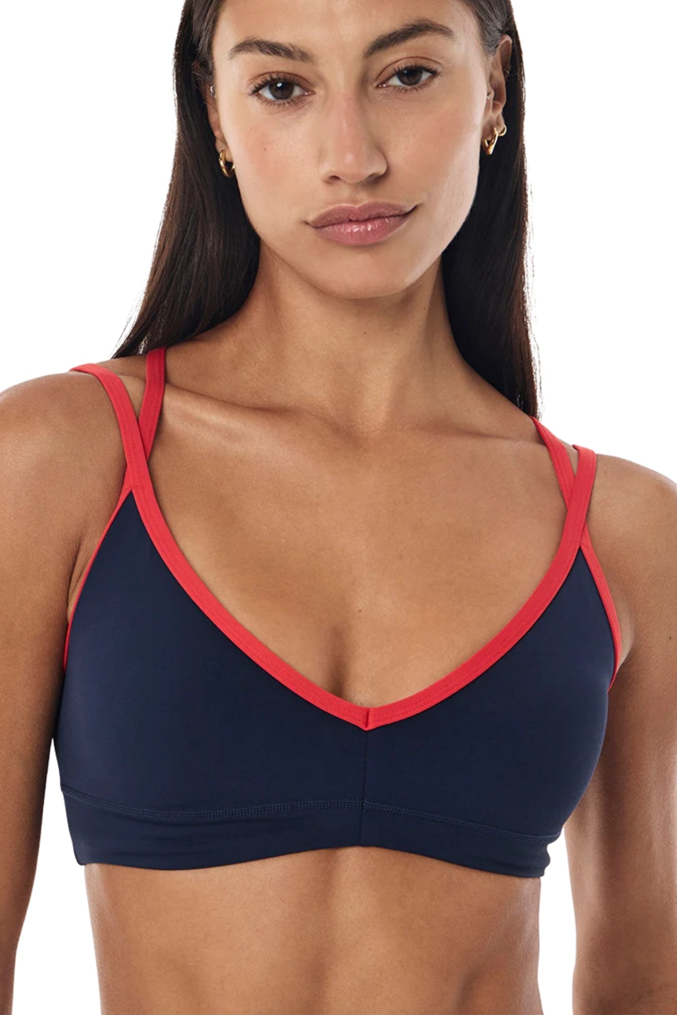 PARAMOUNT SPORTS BRA IN DARK NAVY AND COLLEGE RED