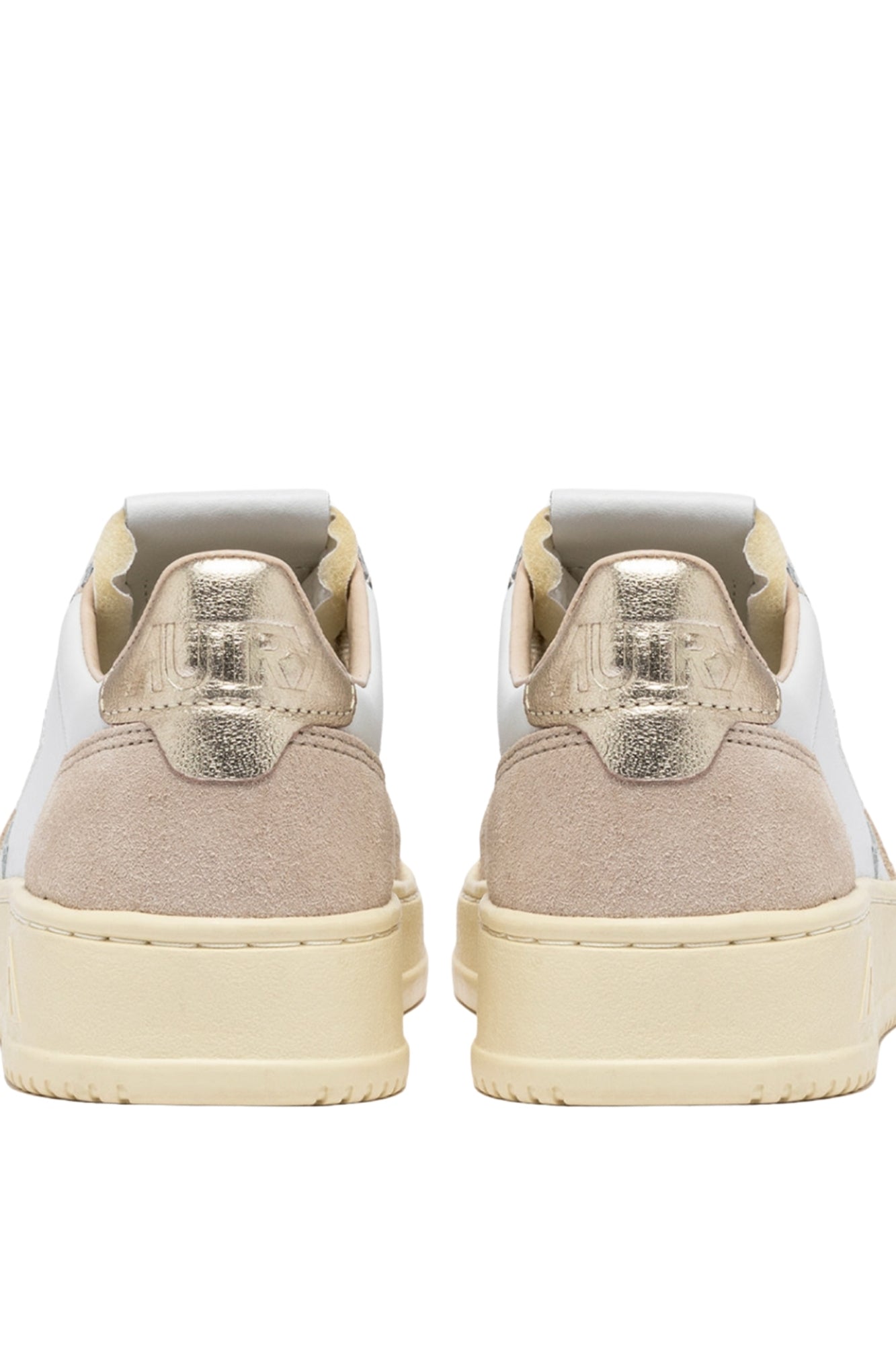 MEDALIST LOW SNEAKERS IN WHITE AND GOLD LEATHER