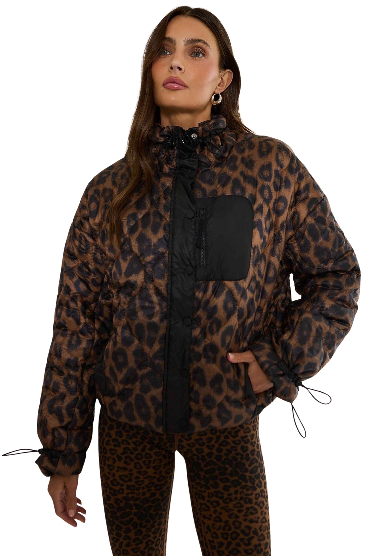 HARVIE JACKET CARAMEL LEOPARD