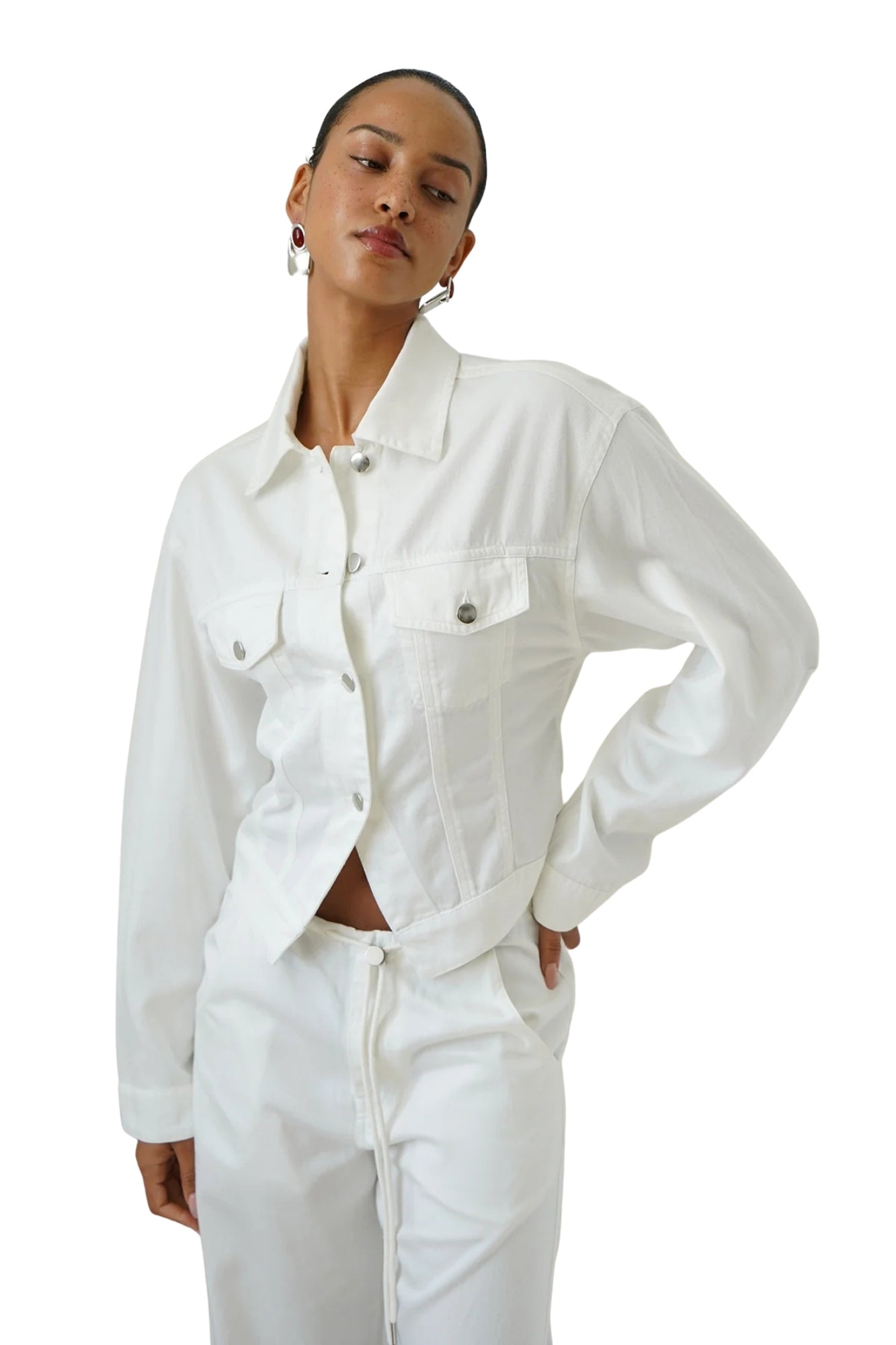 EDIE SOFT DENIM JACKET IN WHITE