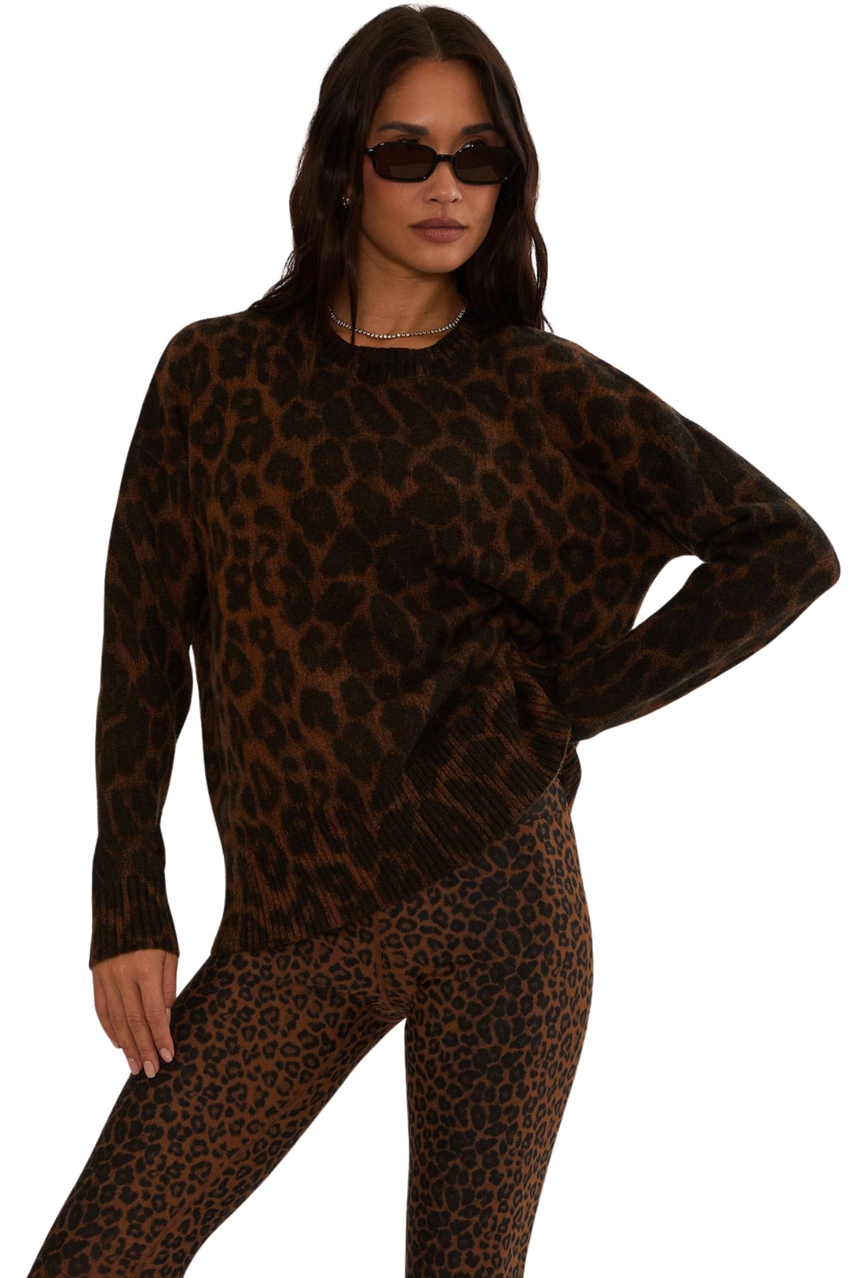 CALLIE SWEATER CARAMEL LEOPARD