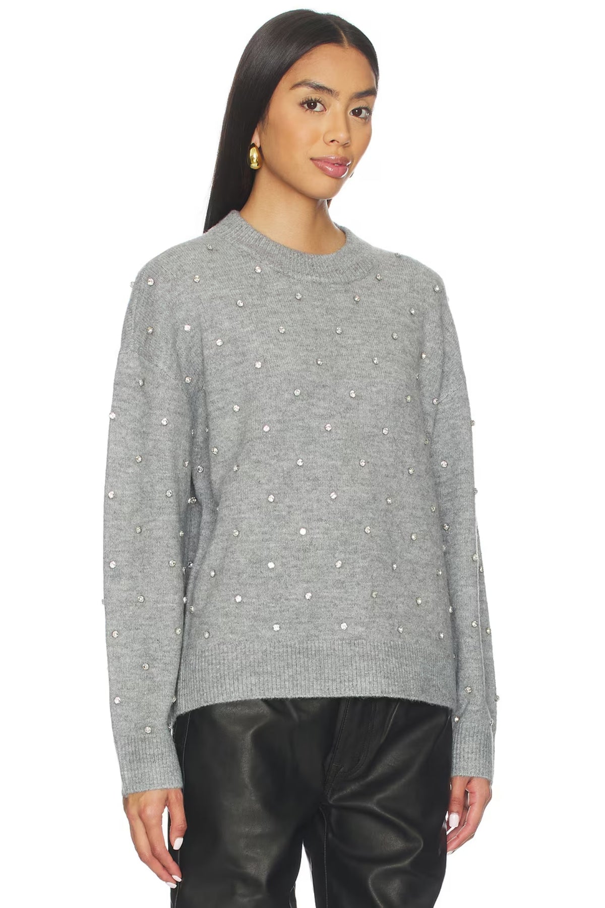 AURA RELAXED CHARCOAL CREW NECK SWEATER