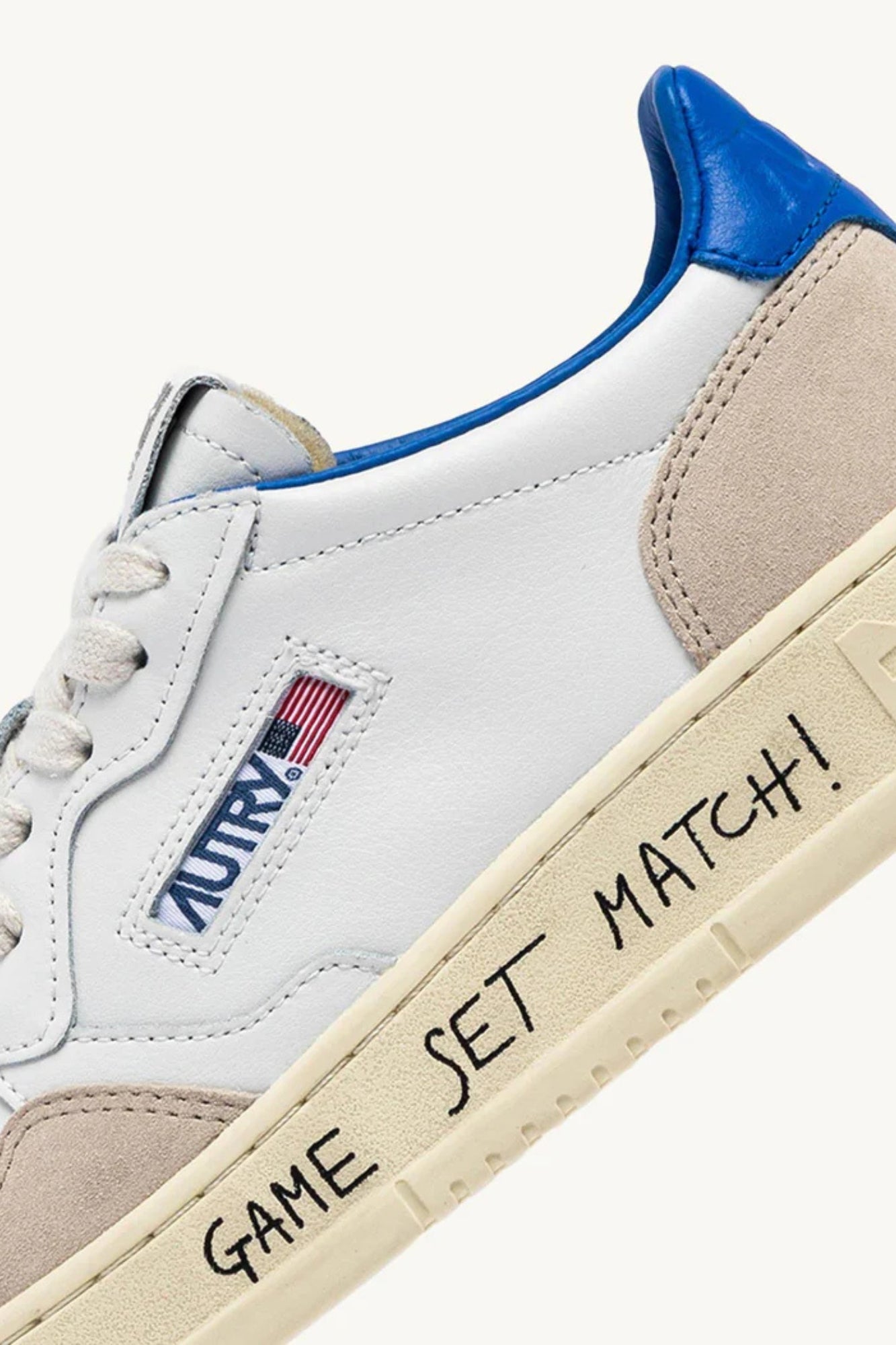 MEDALIST LOW SNEAKERS IN WHITE AND PALACE BLUE LEATHER WITH LETTERING