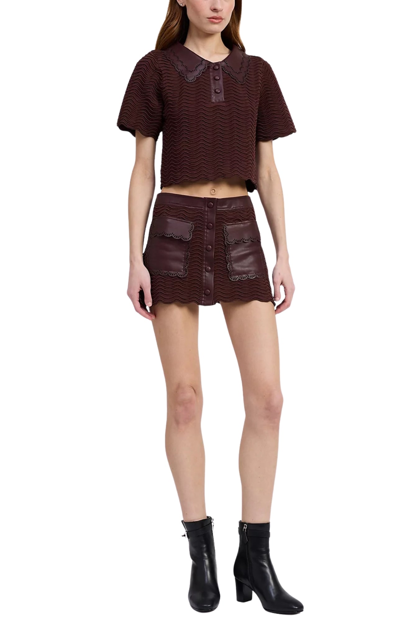 DELPHINE PLUM BROWN MINI SKIRT