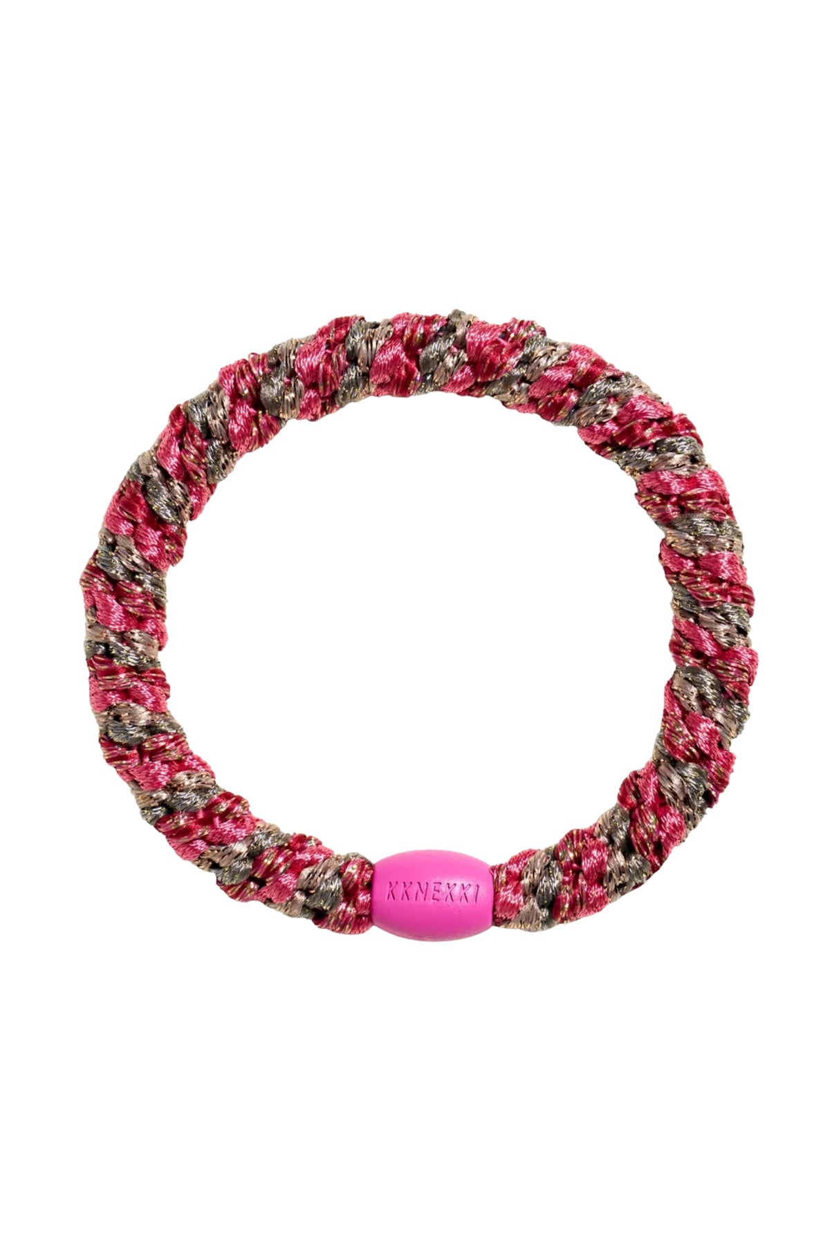 MIX RASBERRY TAUPE GLITTER HAIR TIE
