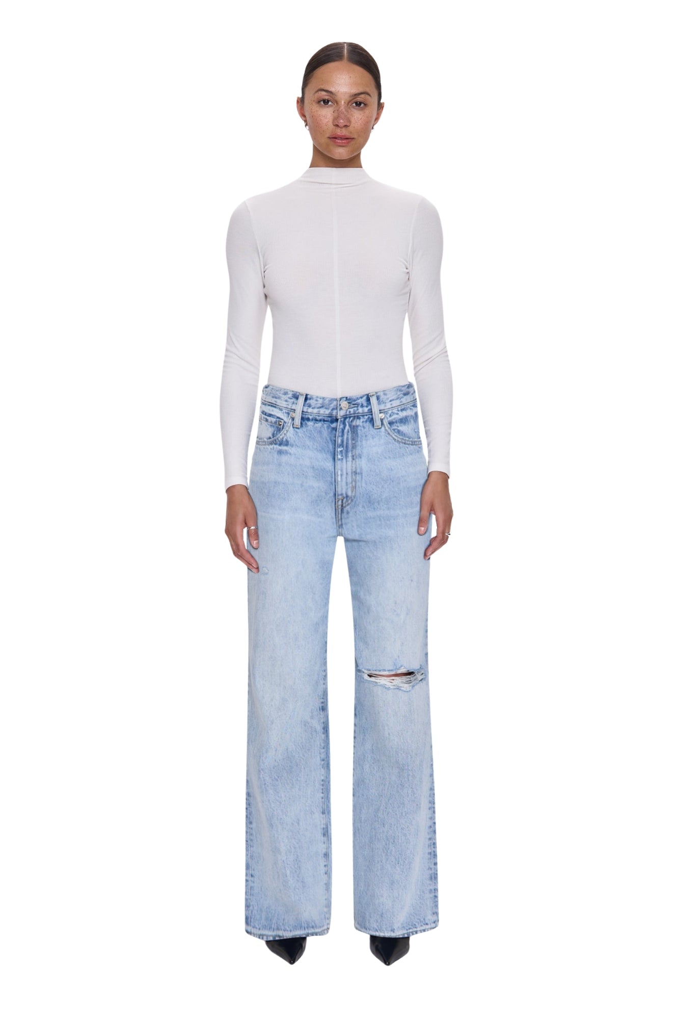 HENDRIX HIGH RISE BAGGY IN REVEL DISTRESSED