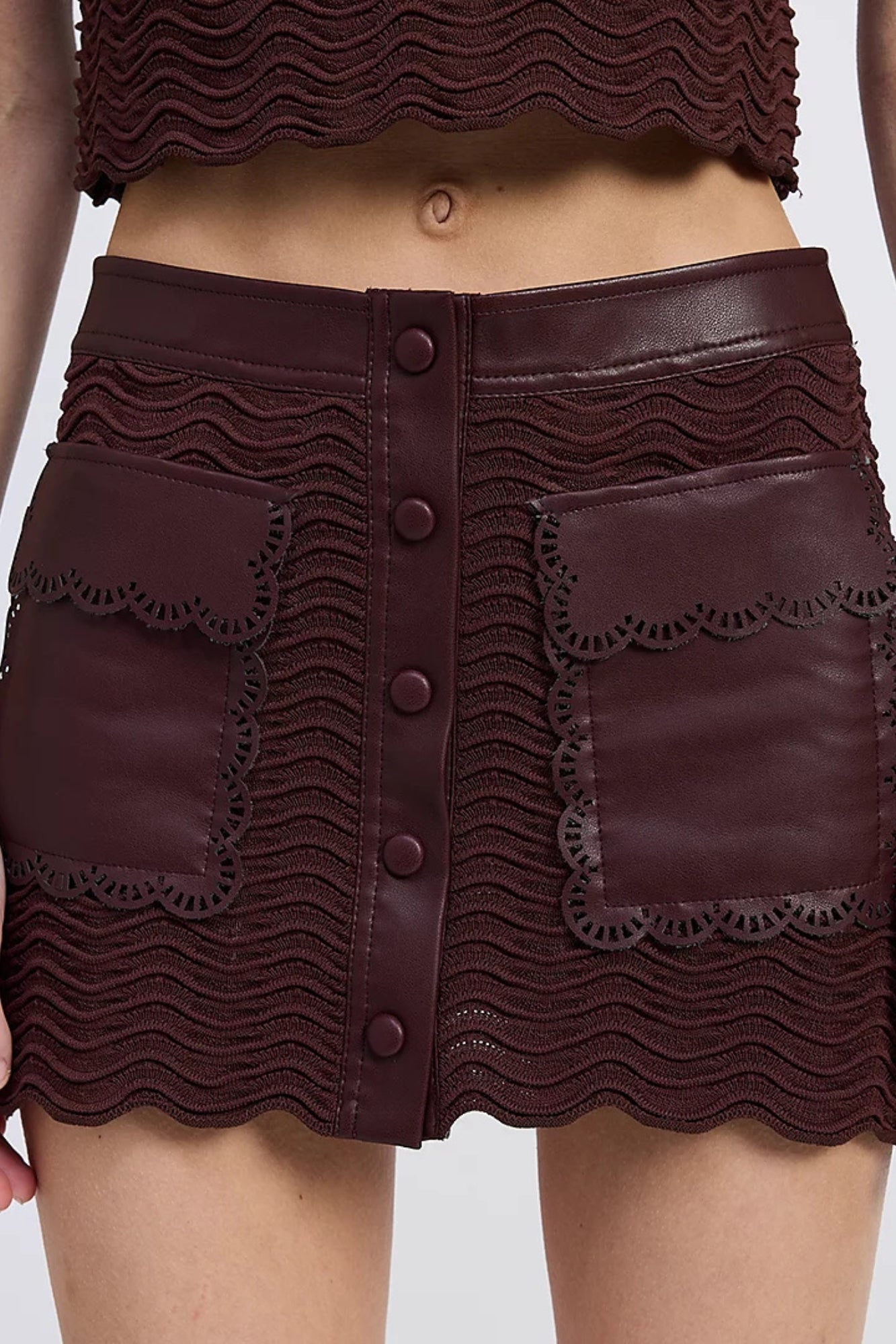 DELPHINE PLUM BROWN MINI SKIRT