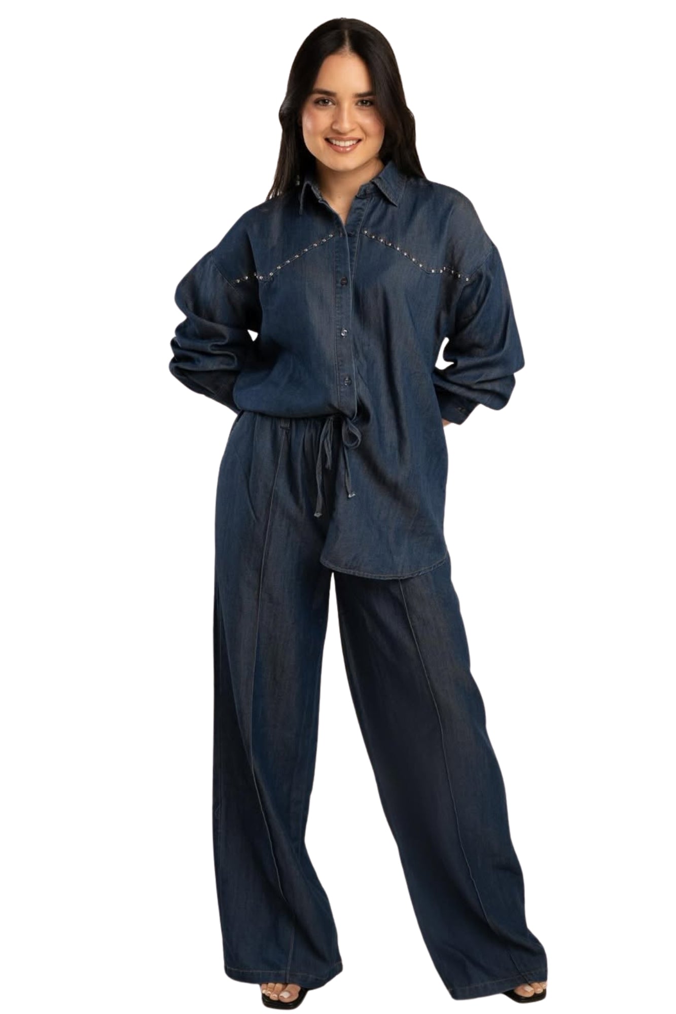 INDIGO DENIM SET WITH ELASTICA