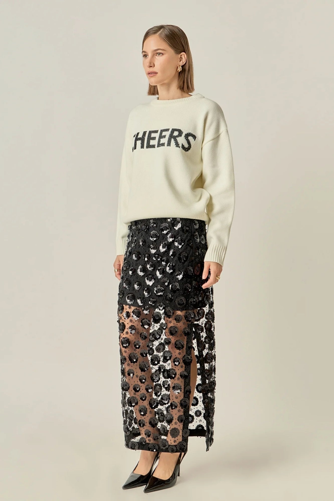 CHEERS WHITE SWEATER