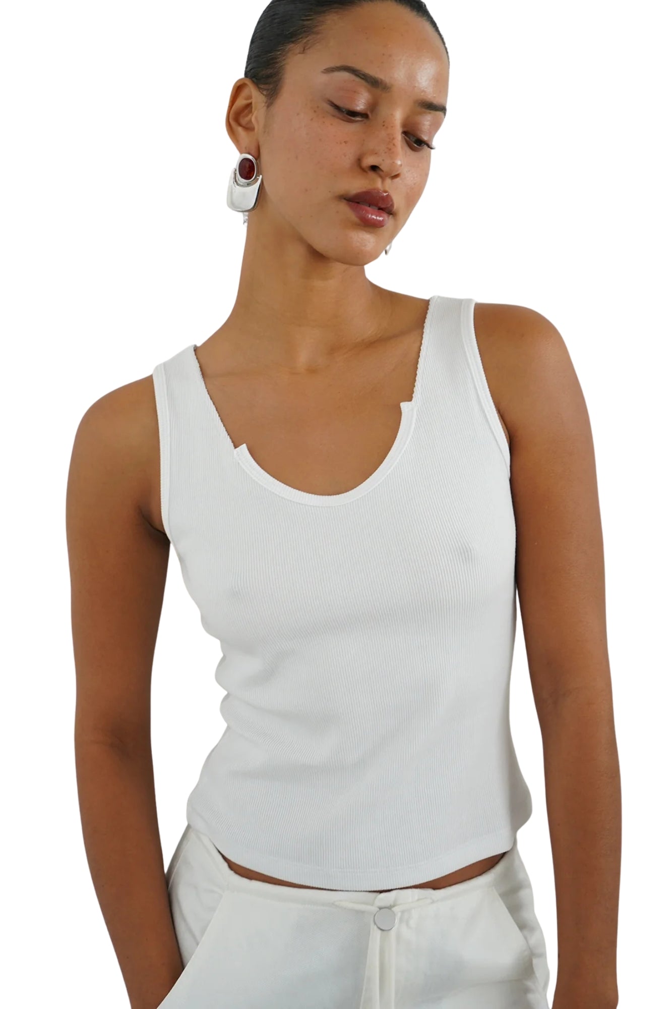 RUBEN RIB TANK IN WHITE