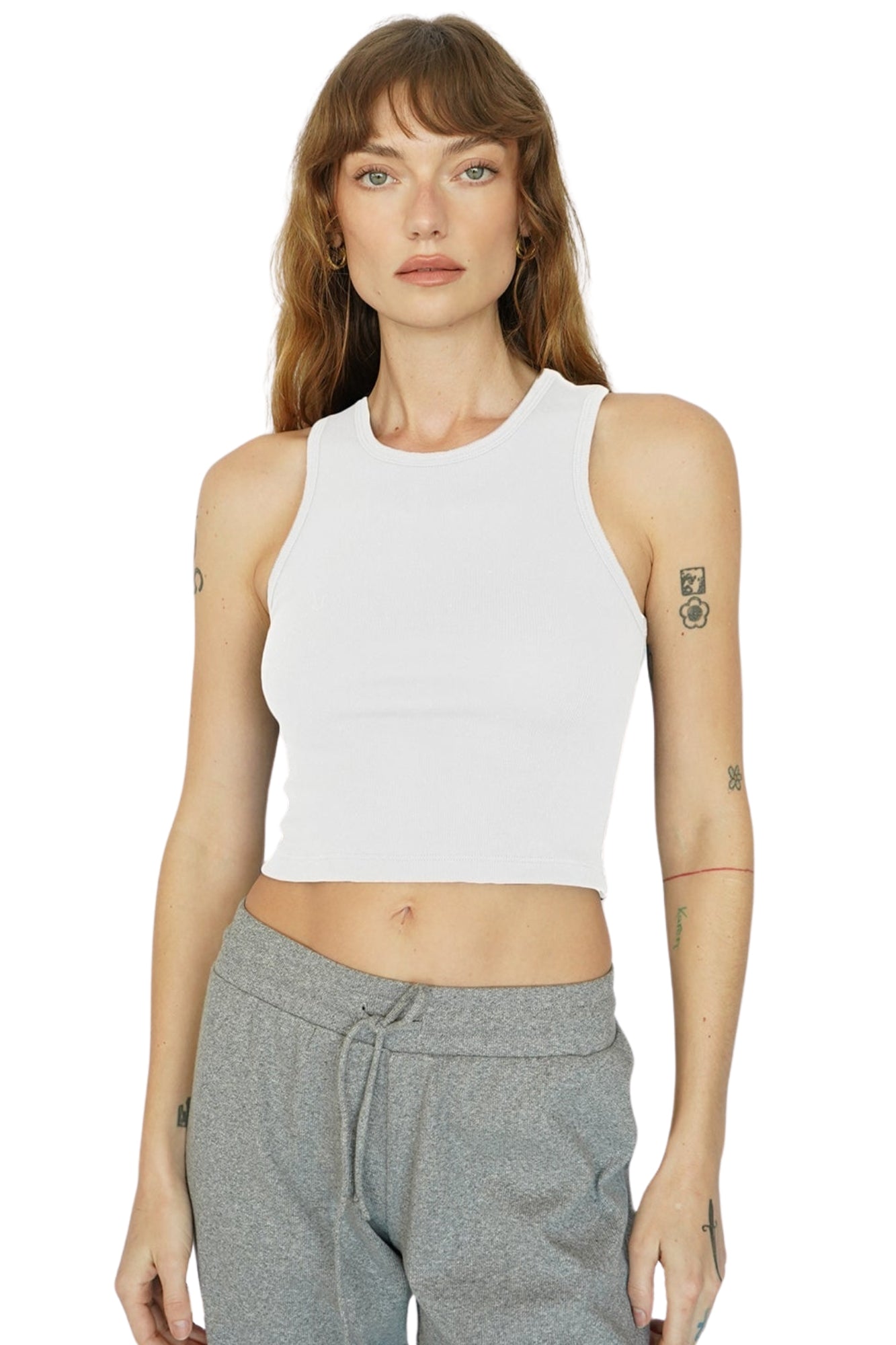 MAYA COTTON WHITE RIB TANK