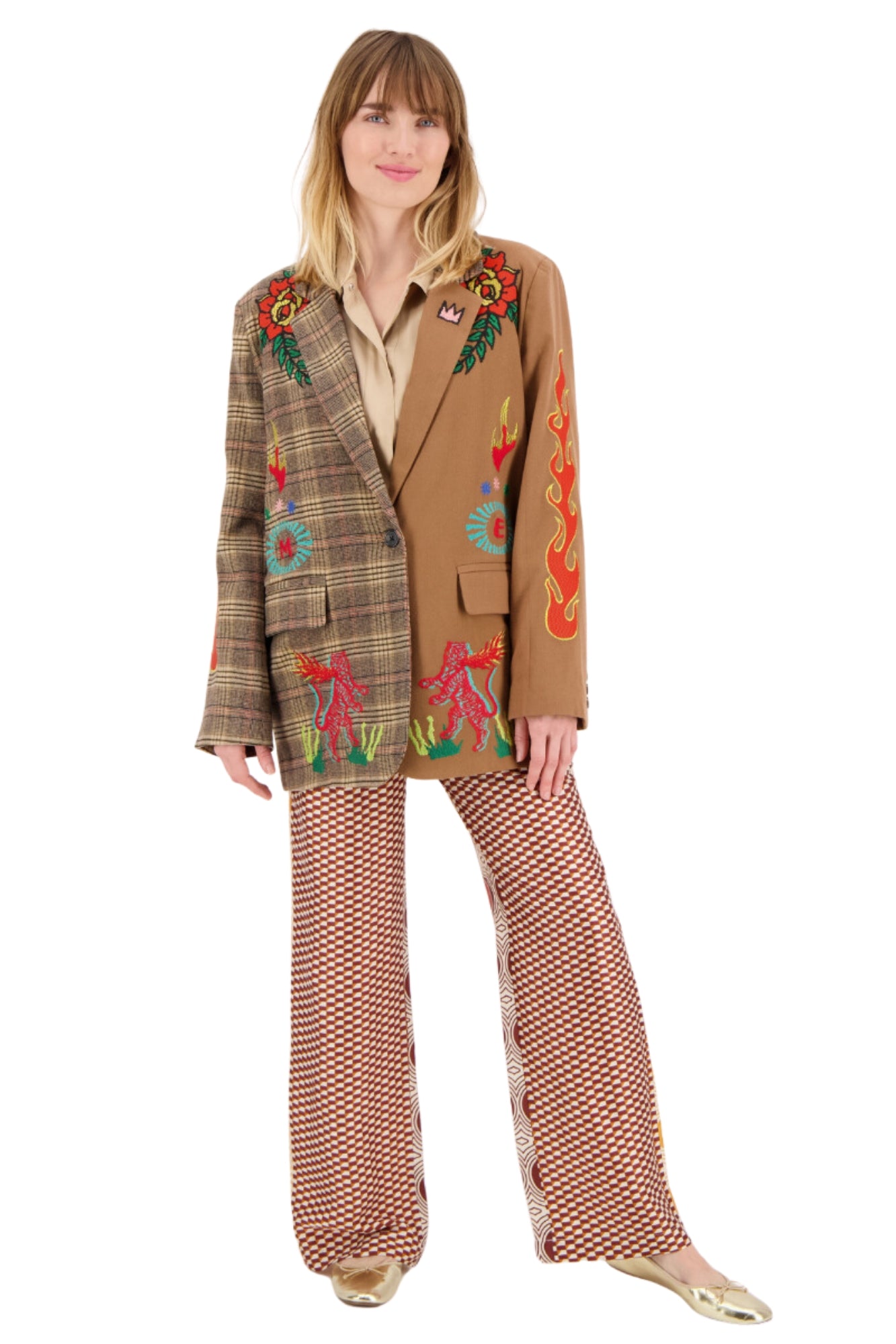 MORGAN SAND CHECKS JACKET