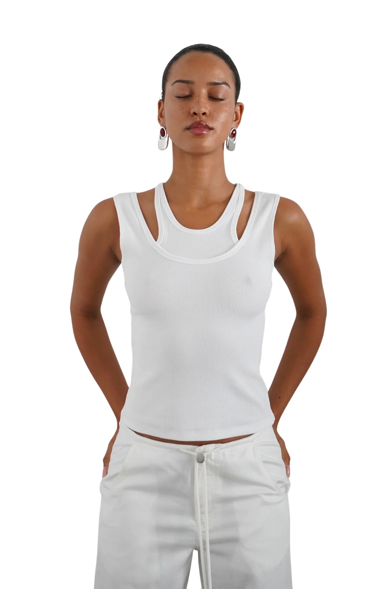 ALLEN RIB TANK IN WHITE