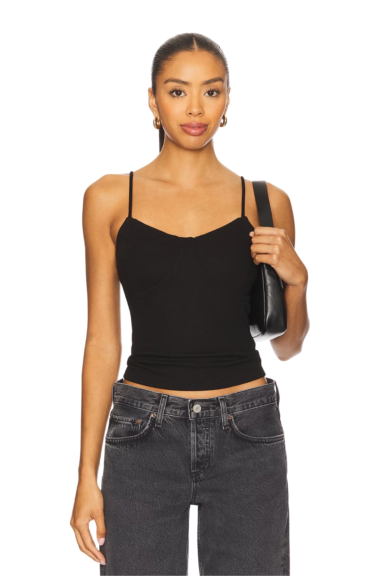MAVIS TANK BLACK RIB