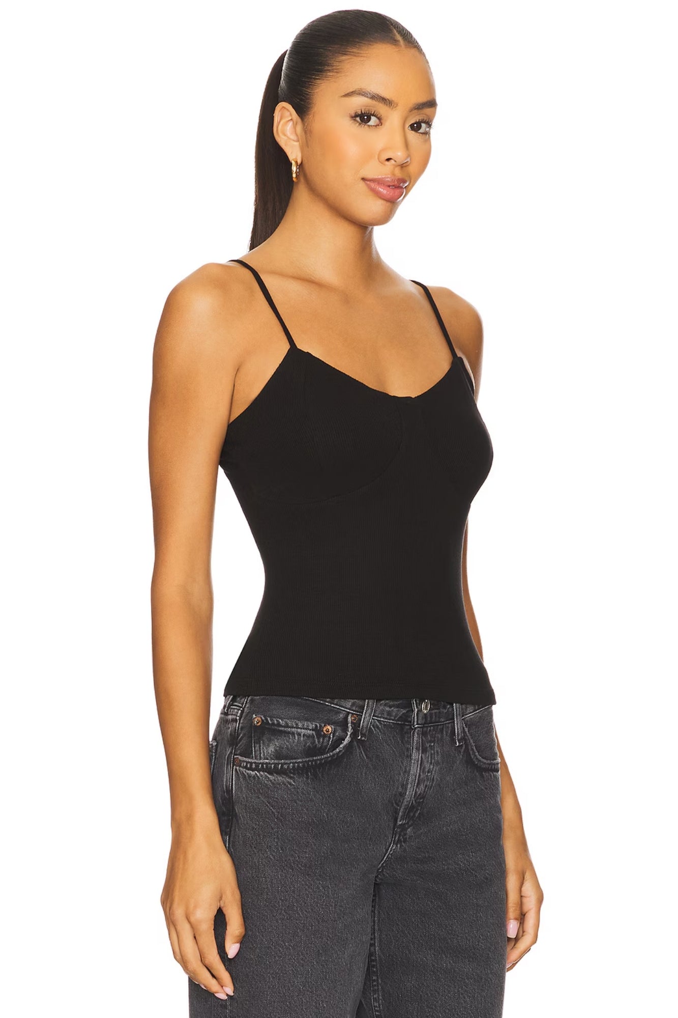 MAVIS TANK BLACK RIB