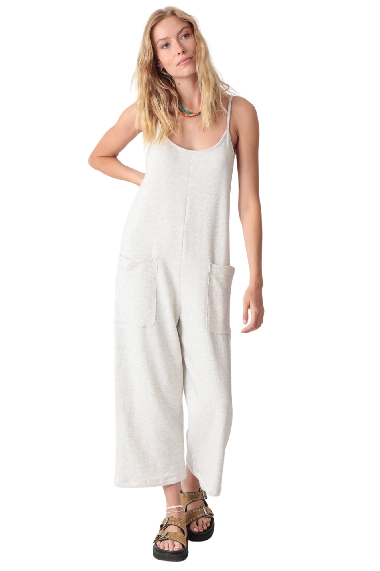 NINA LIGHT HEATHER GREY JUMPSUIT