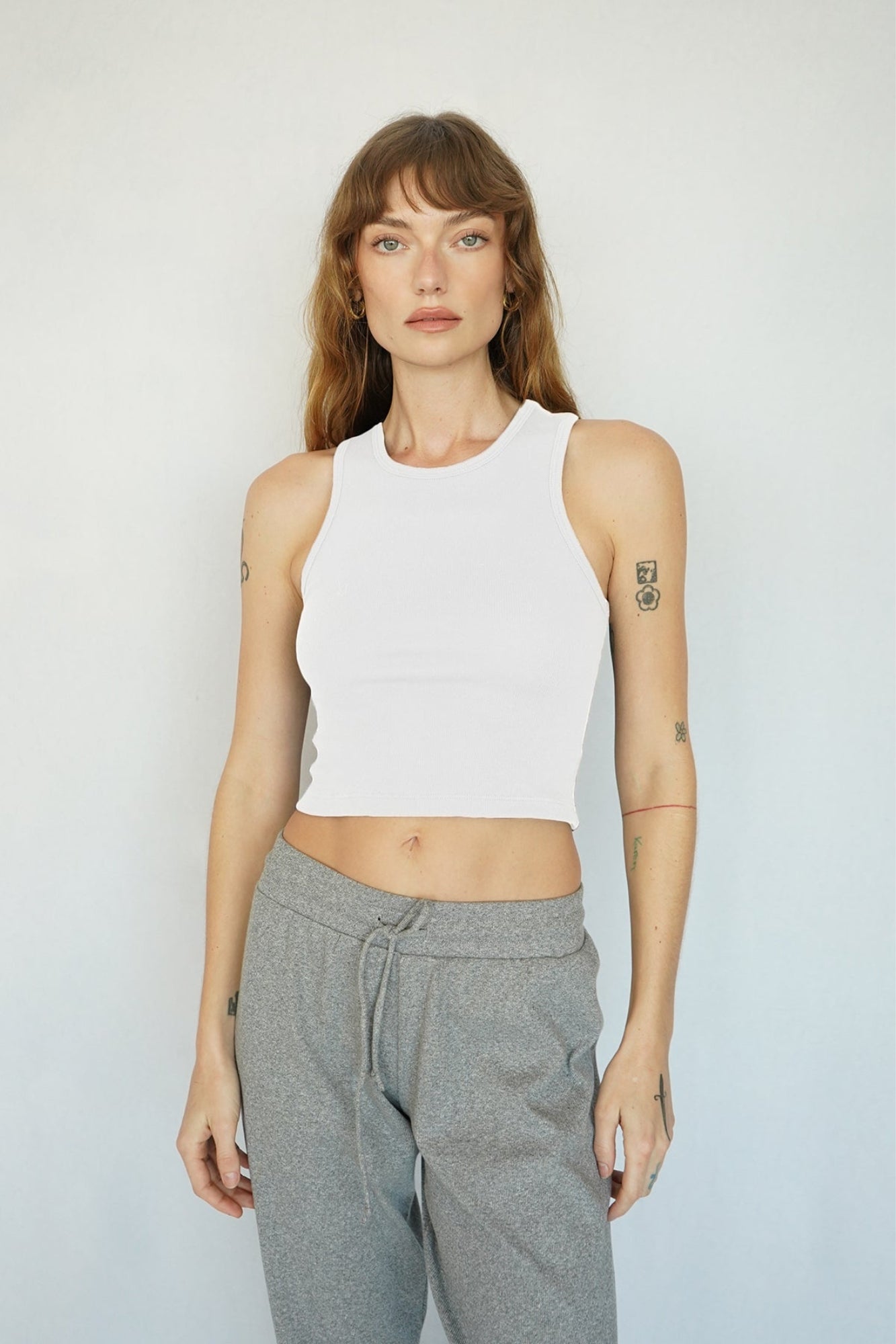 MAYA COTTON WHITE RIB TANK