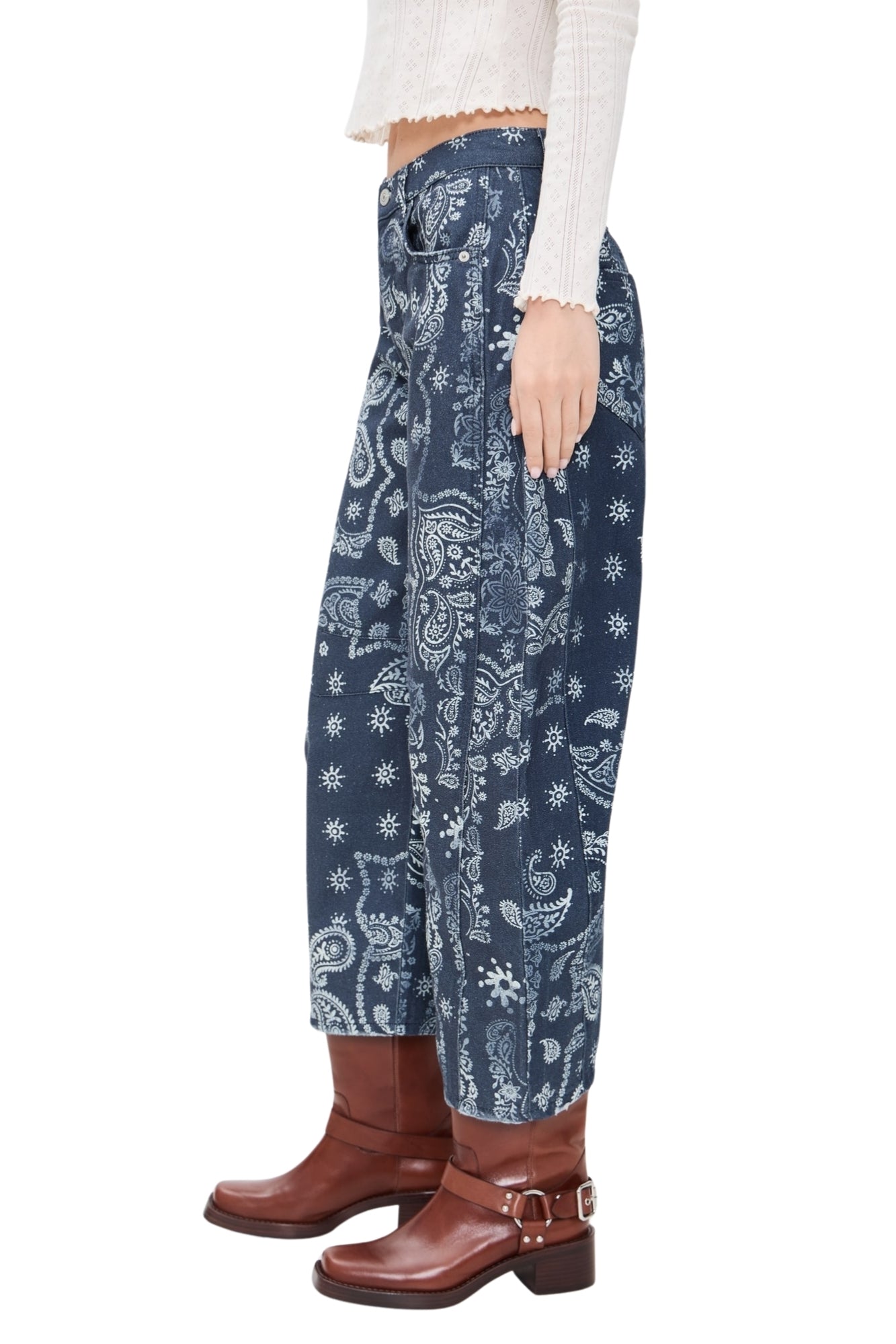 GOOD LUCK PRINTED NAVY BANDANA BARREL