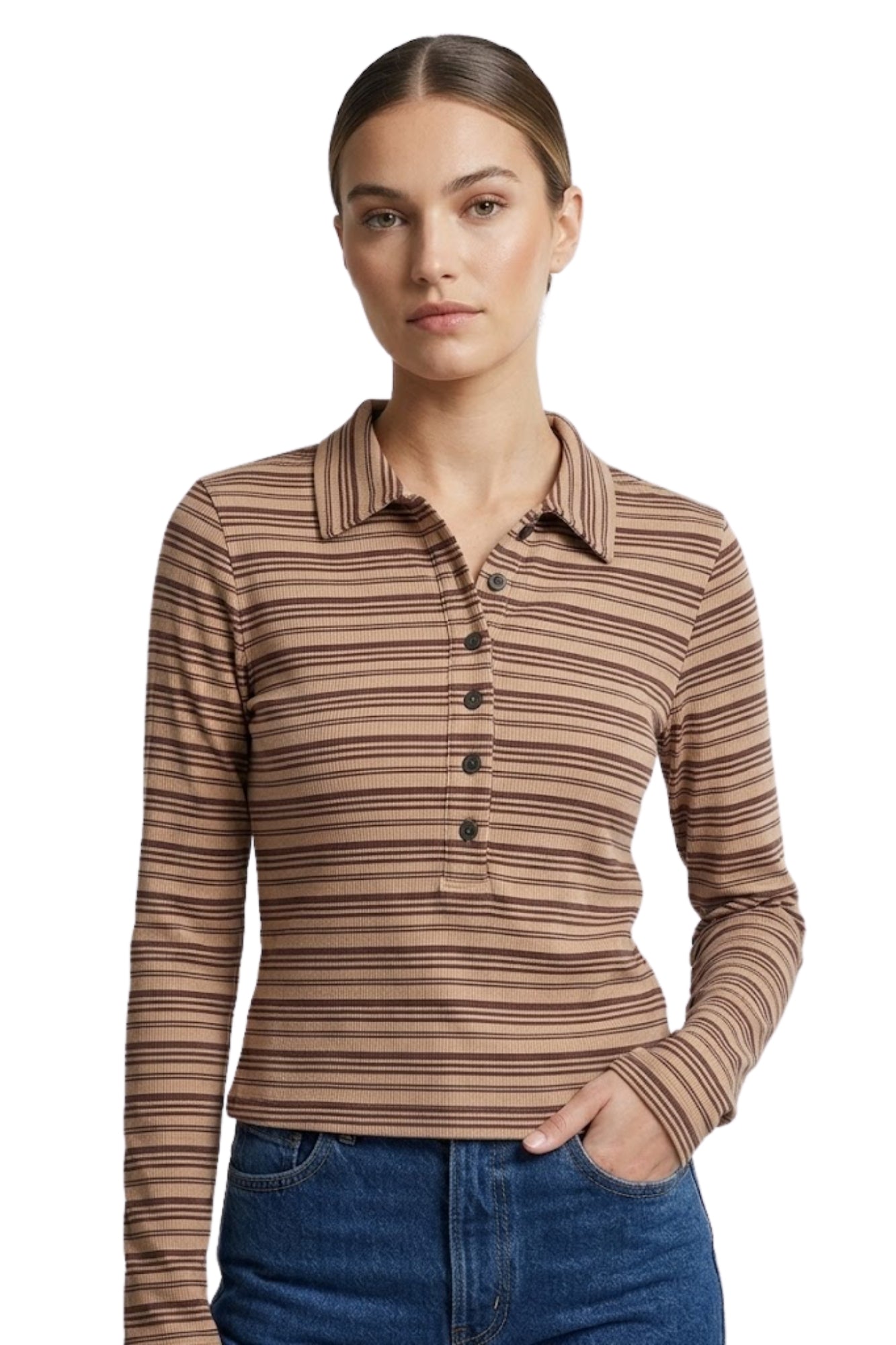 KYLEE SNAP LONG SLEEVE IN CHOCOLATE