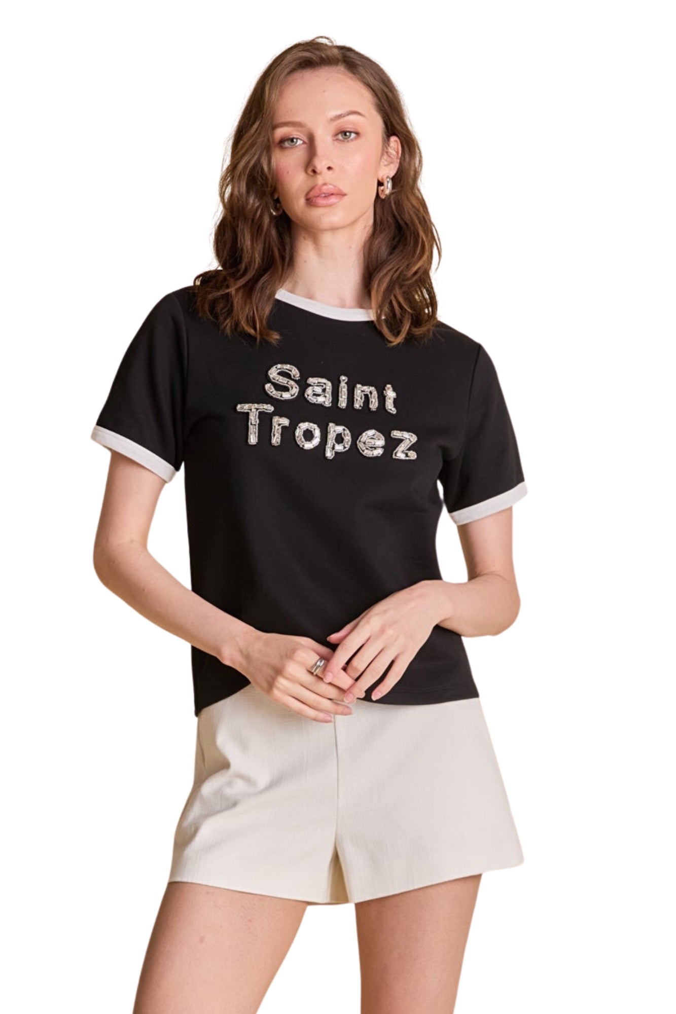 SAINT TROPEZ BLACK TEE