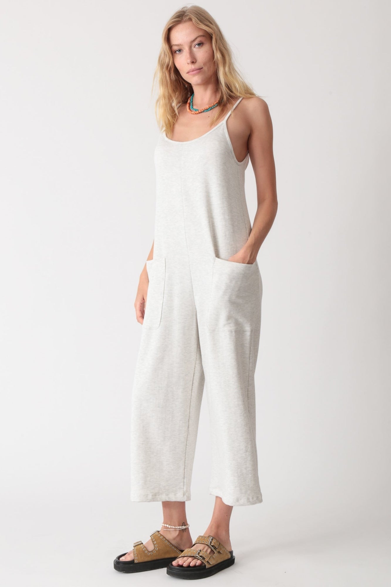 NINA LIGHT HEATHER GREY JUMPSUIT