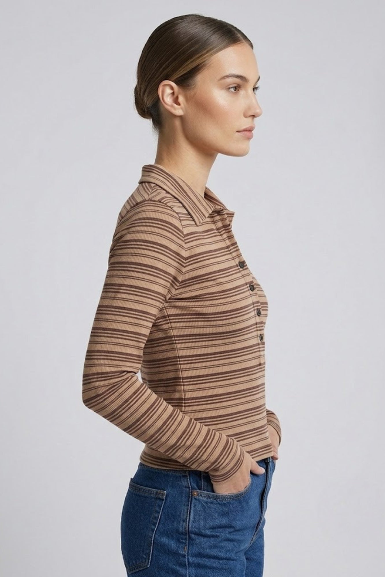 KYLEE SNAP LONG SLEEVE IN CHOCOLATE