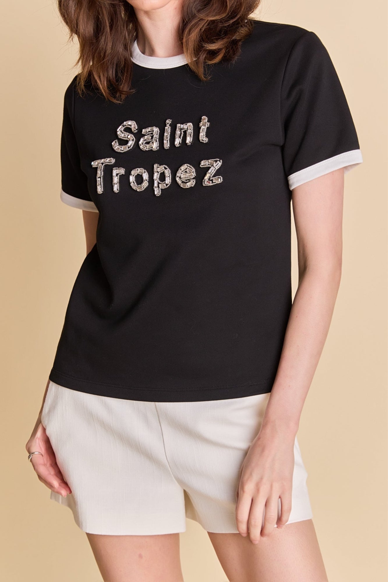 SAINT TROPEZ BLACK TEE