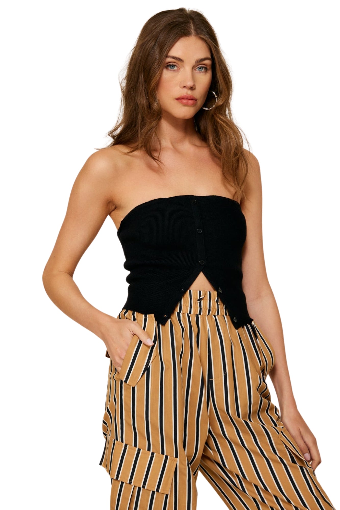 SONJA RIB KNIT BLACK SWEATER