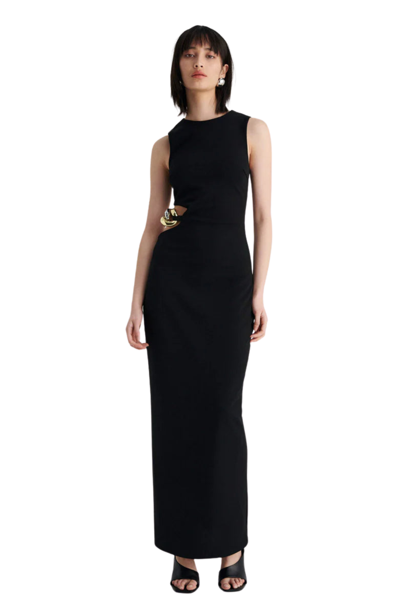 STELLA CHAIN BLACK COLUMN DRESS