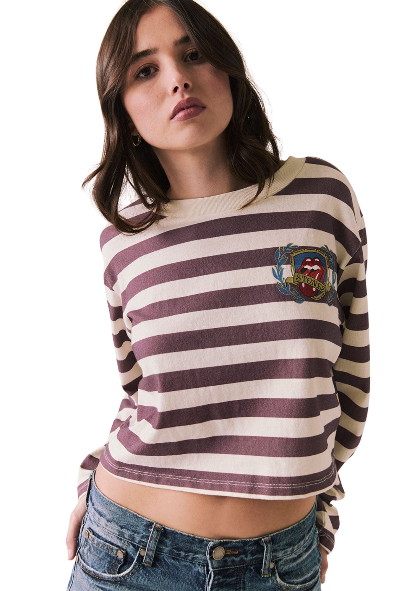 COAST COTTON JERSEY IMPALA LONG SLEEVE RUGBY STRIPE TEE