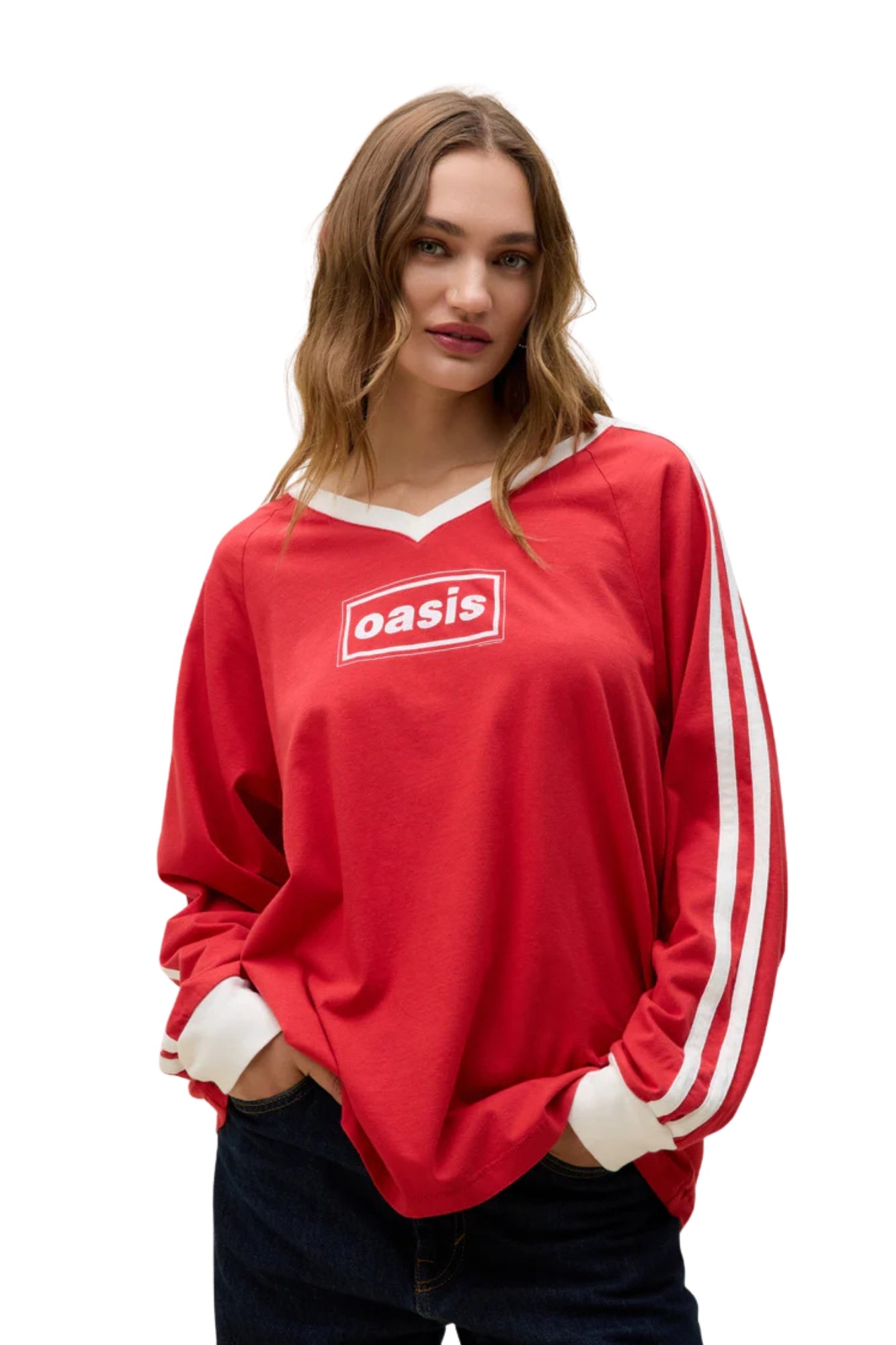 OASIS BOX CLUB FIRE RED LOGO LONG SLEEVE