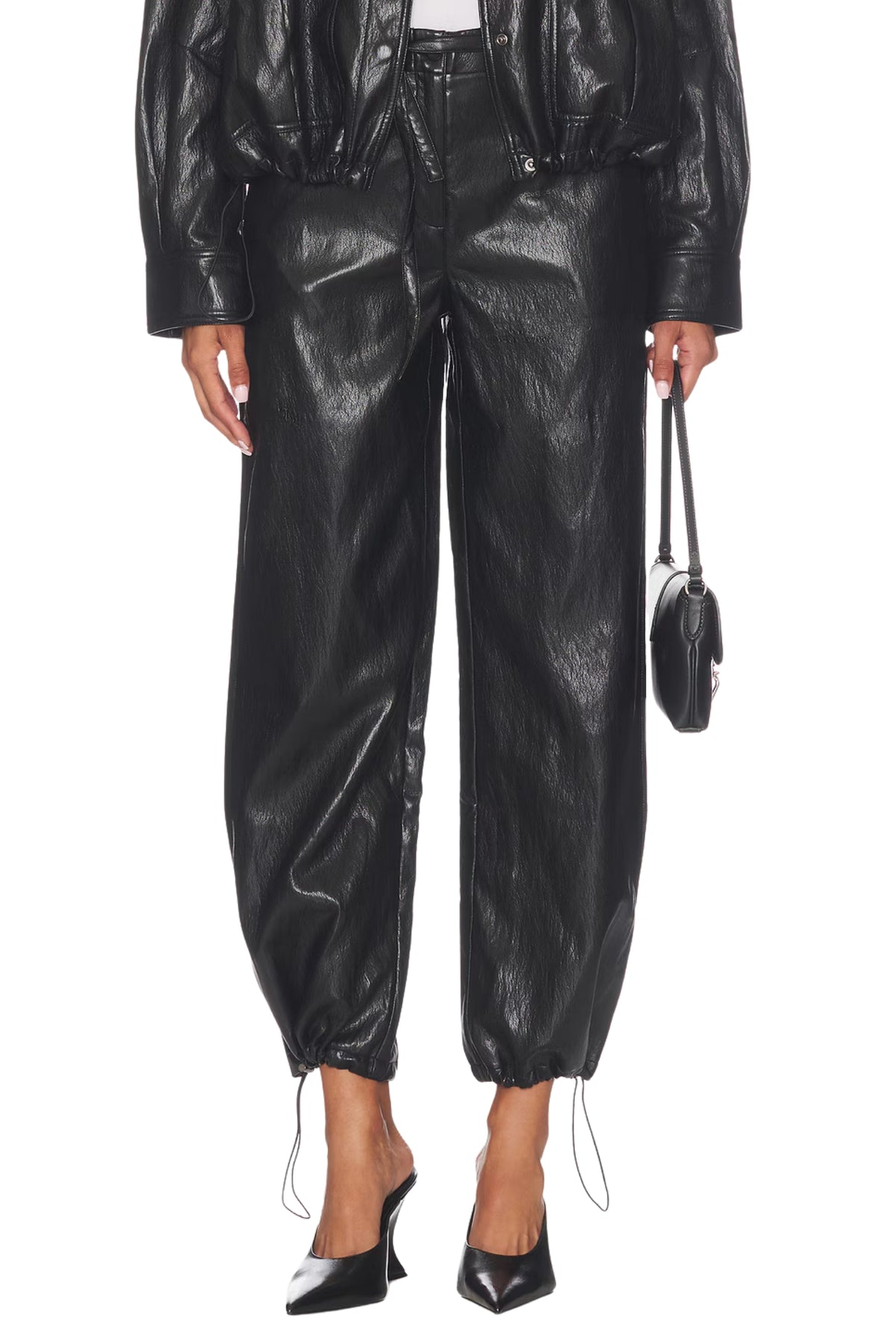 BRIXTON FAUX LEATHER PANT IN BLACK