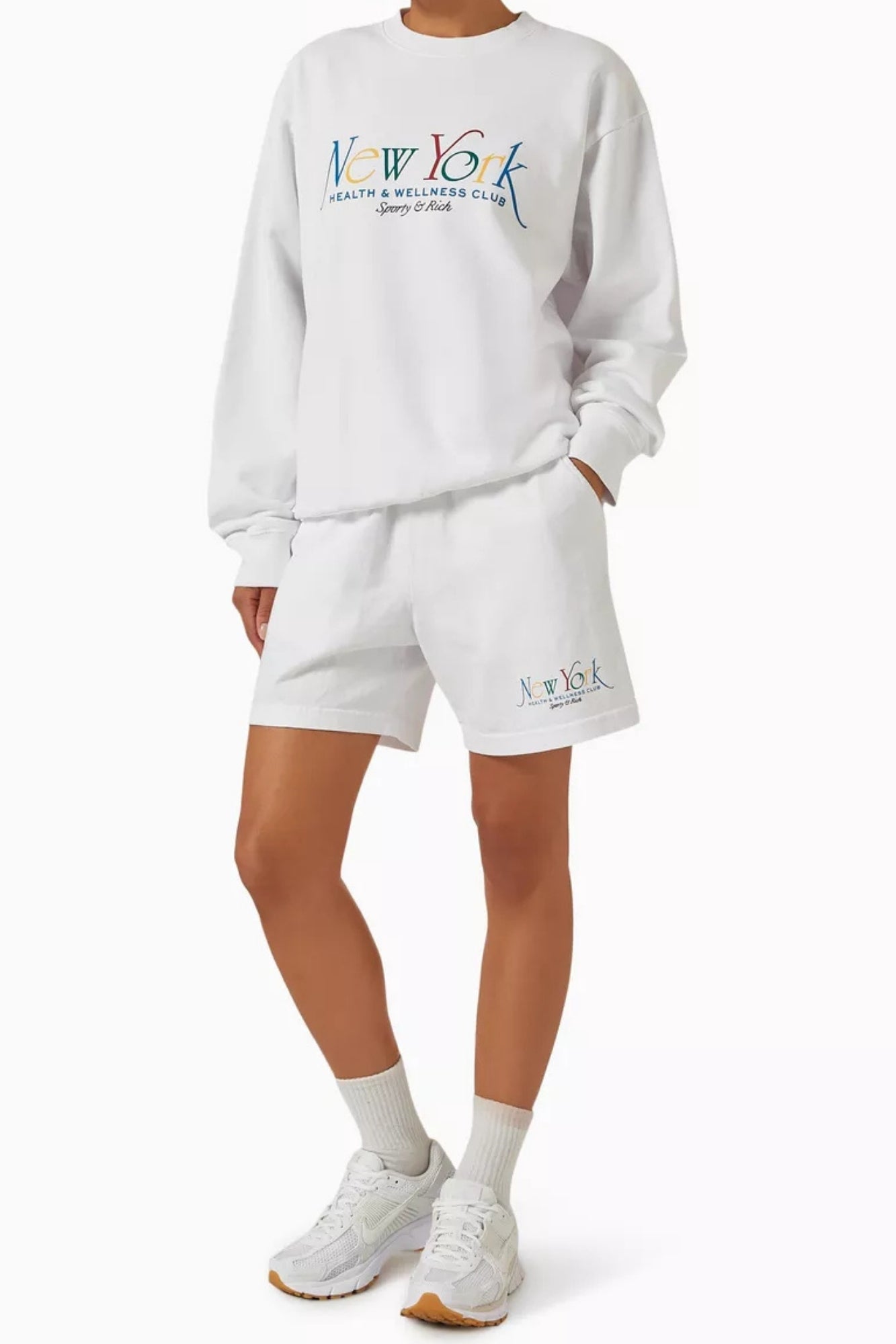 NY 94 WHITE GYM SHORT