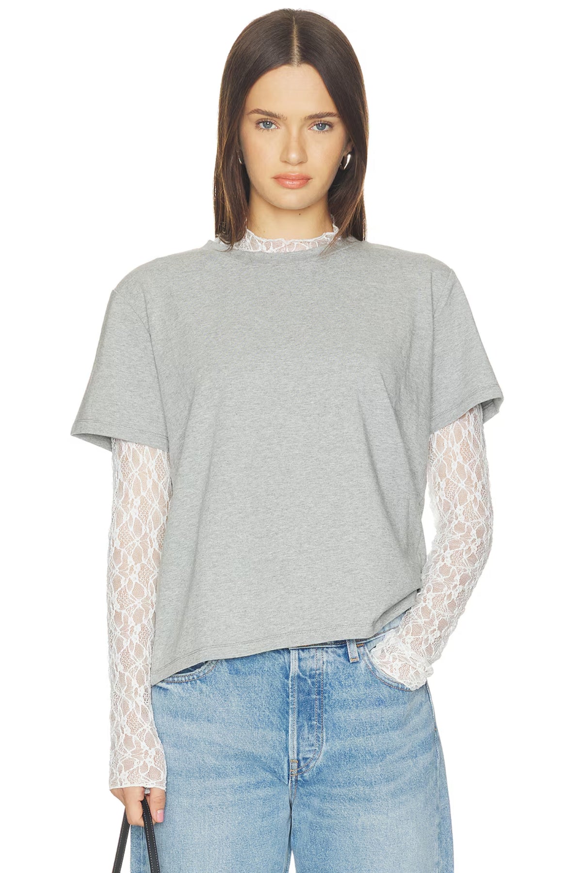 MIRAGE LACE TWO PIECE LONG SLEEVE GREY