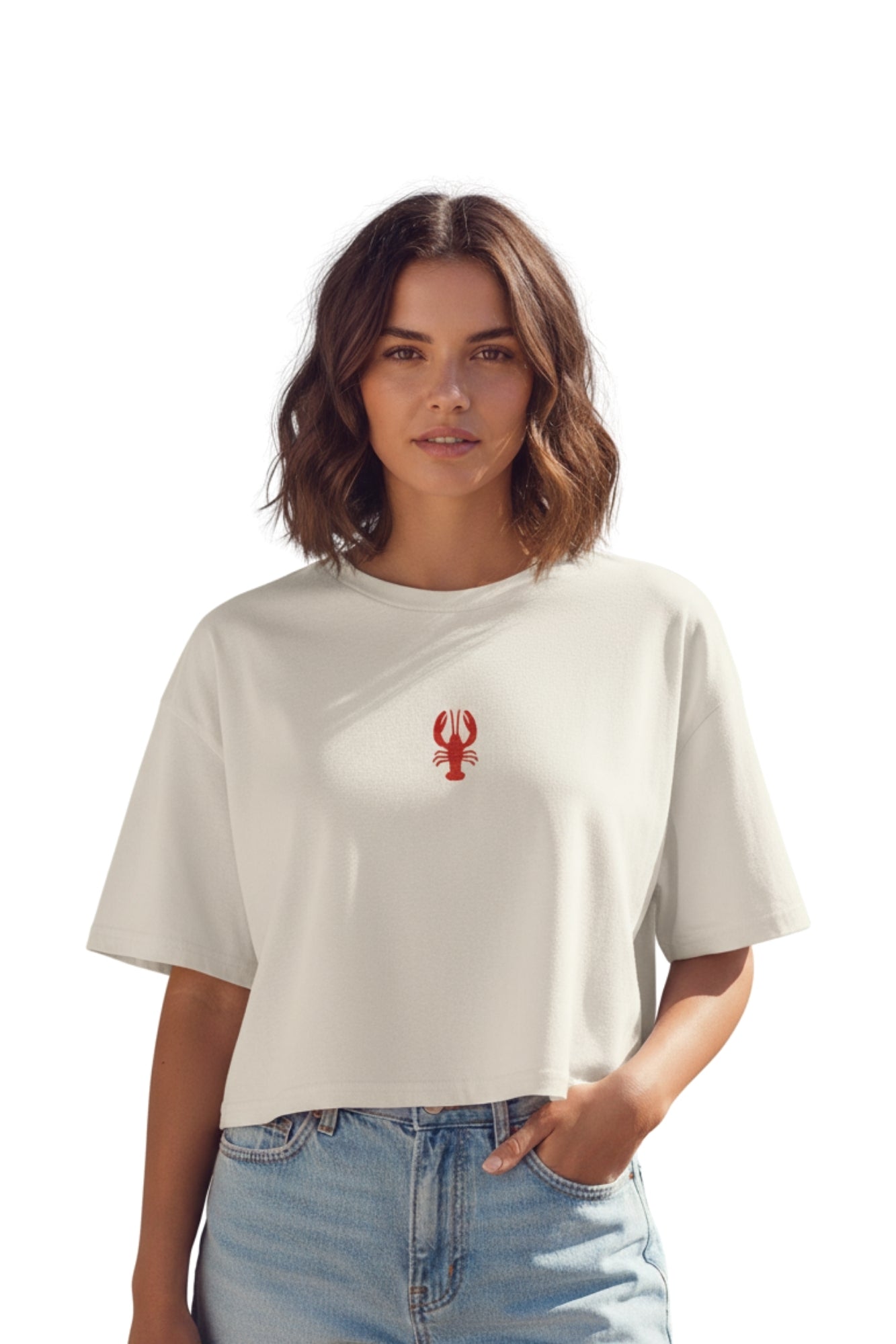 LOBSTER WHITE BABY TEE