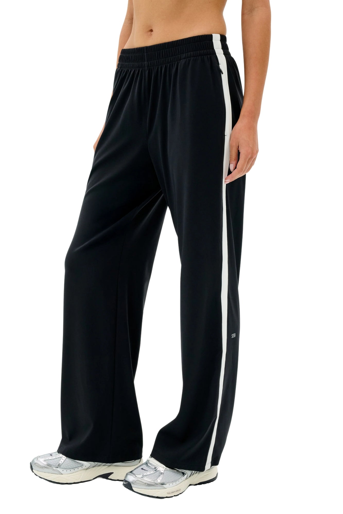 MAXIE RIGOR TRACK BLACK AND WHITE PANT