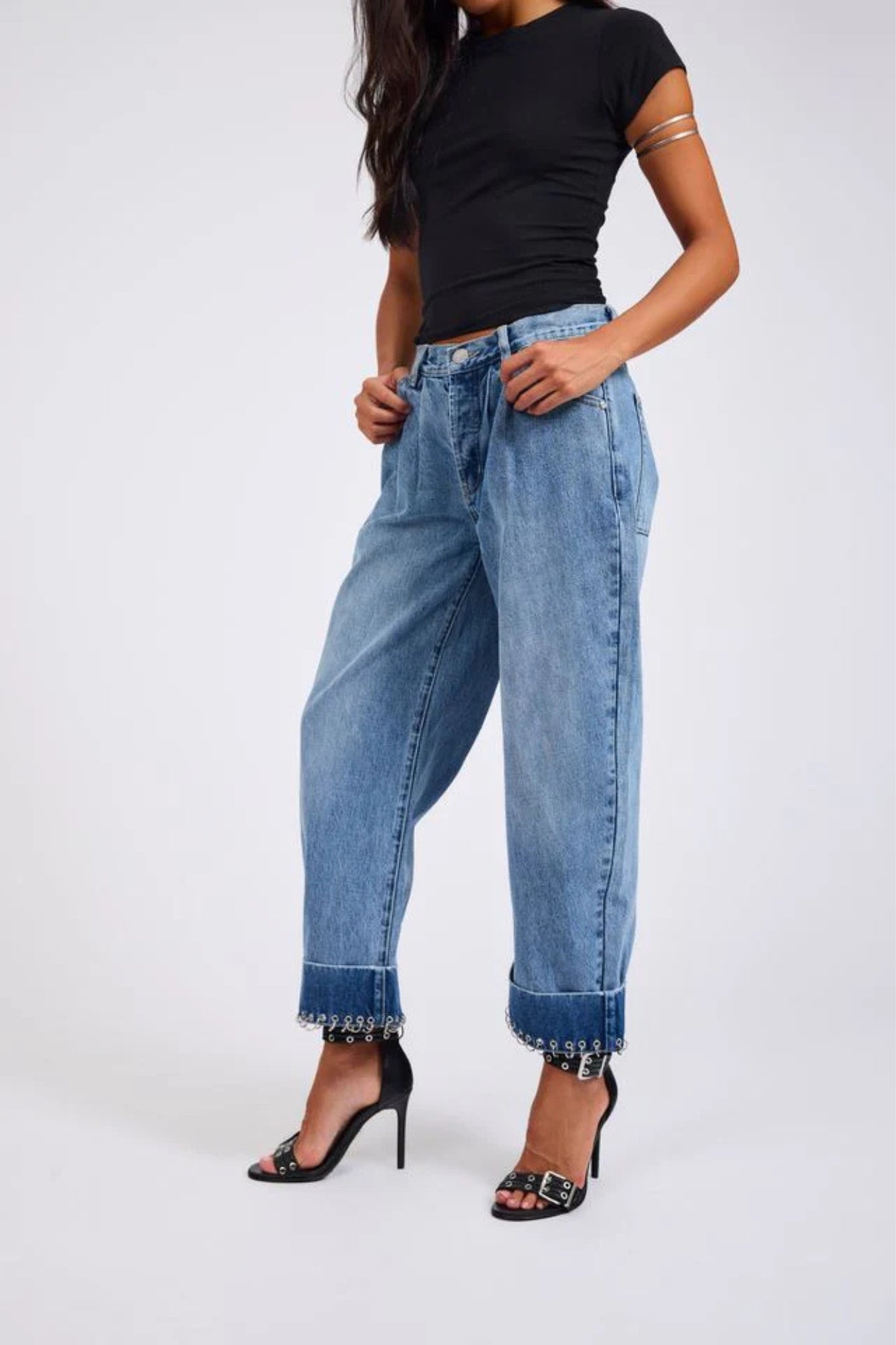 SMITHS LOW WAIST TAILORED JEAN IN PRETTY BLUE