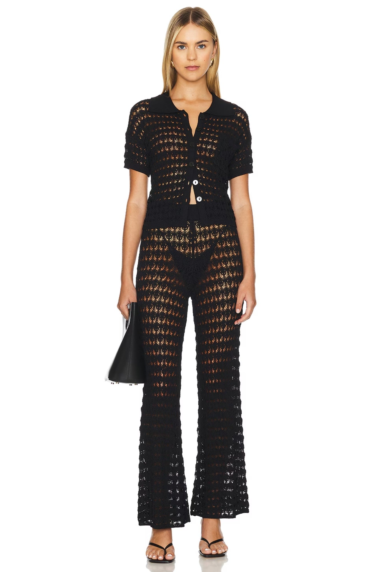 DELFINA BIANCA CROCHET BLACK SET